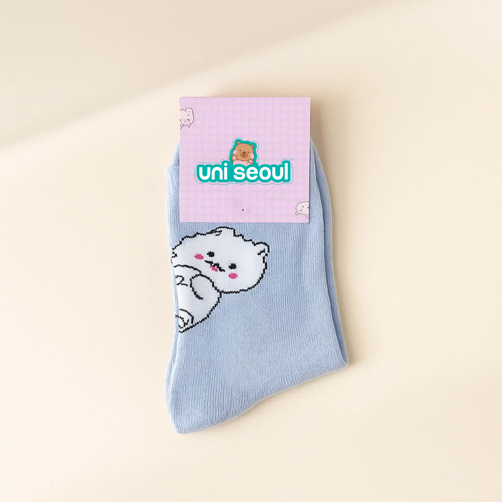Fluffy Kitten Blue Socks