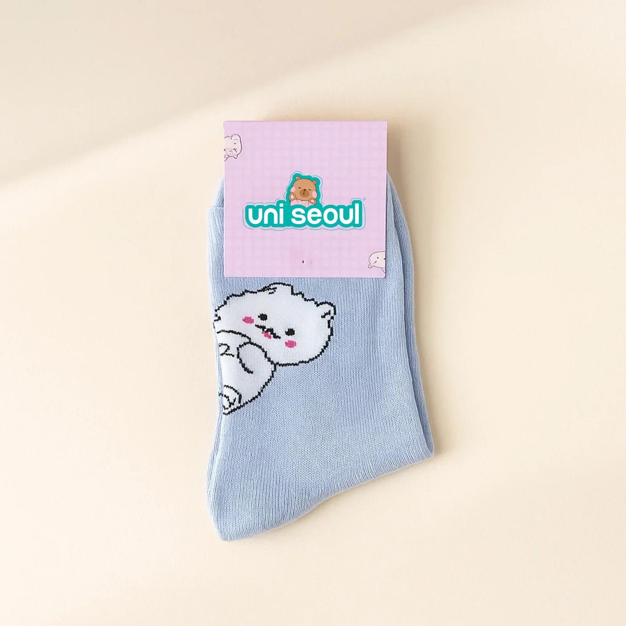 Fluffy Kitten Blue Socks
