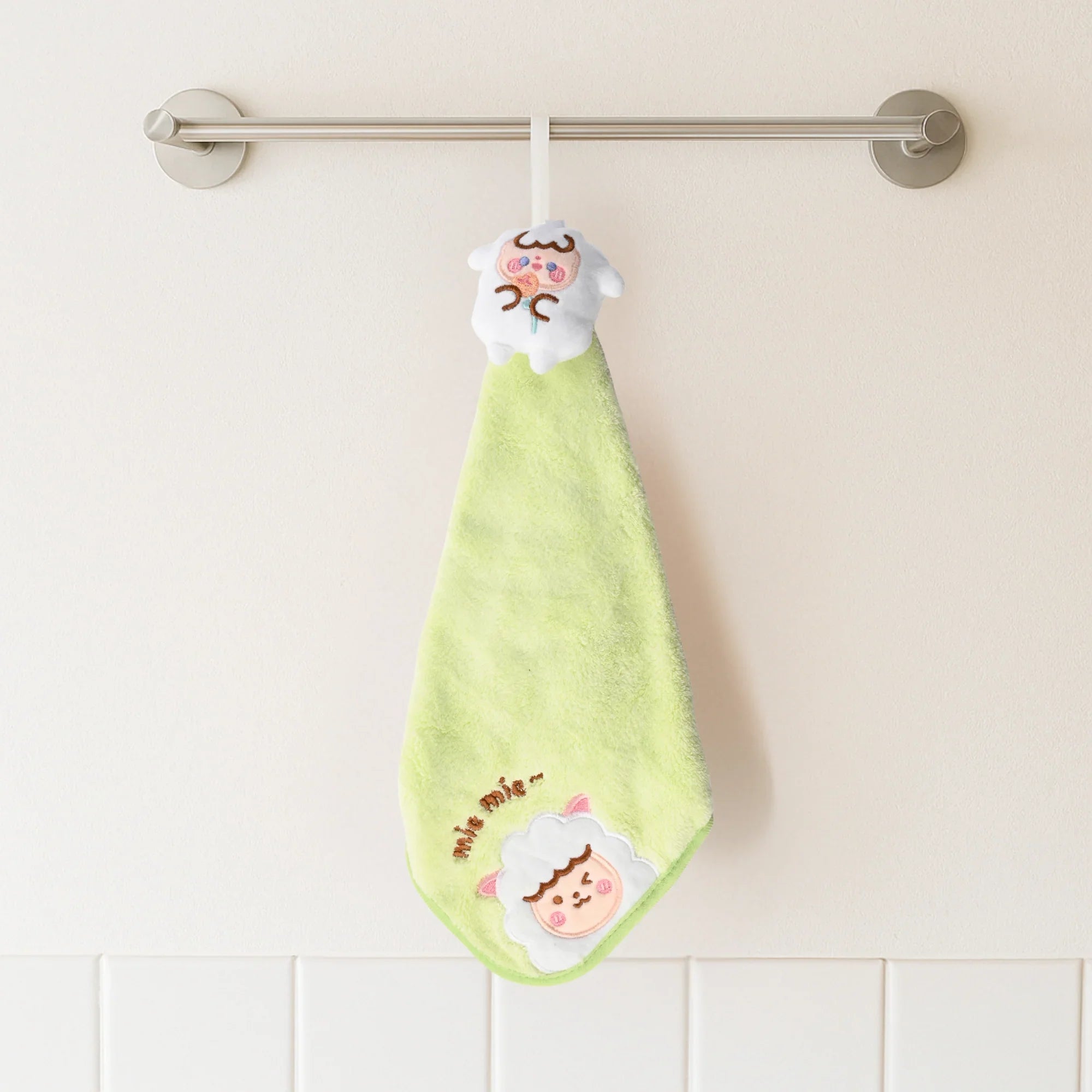 Sheep Plush Towel Green