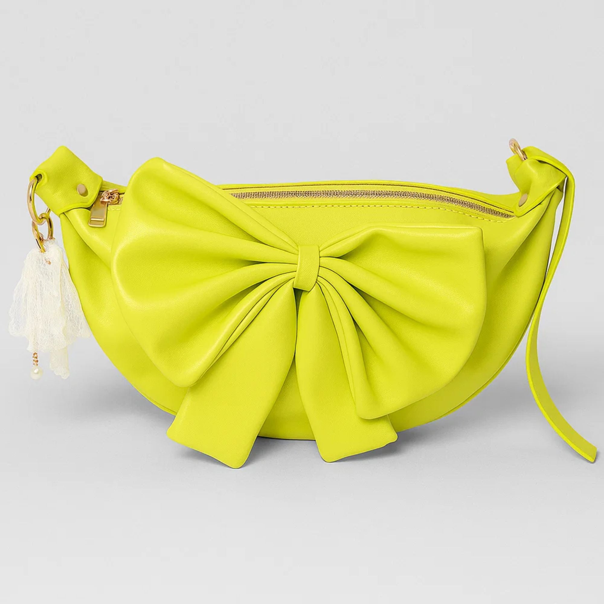 Round Bow Sling Bag - Lime Green