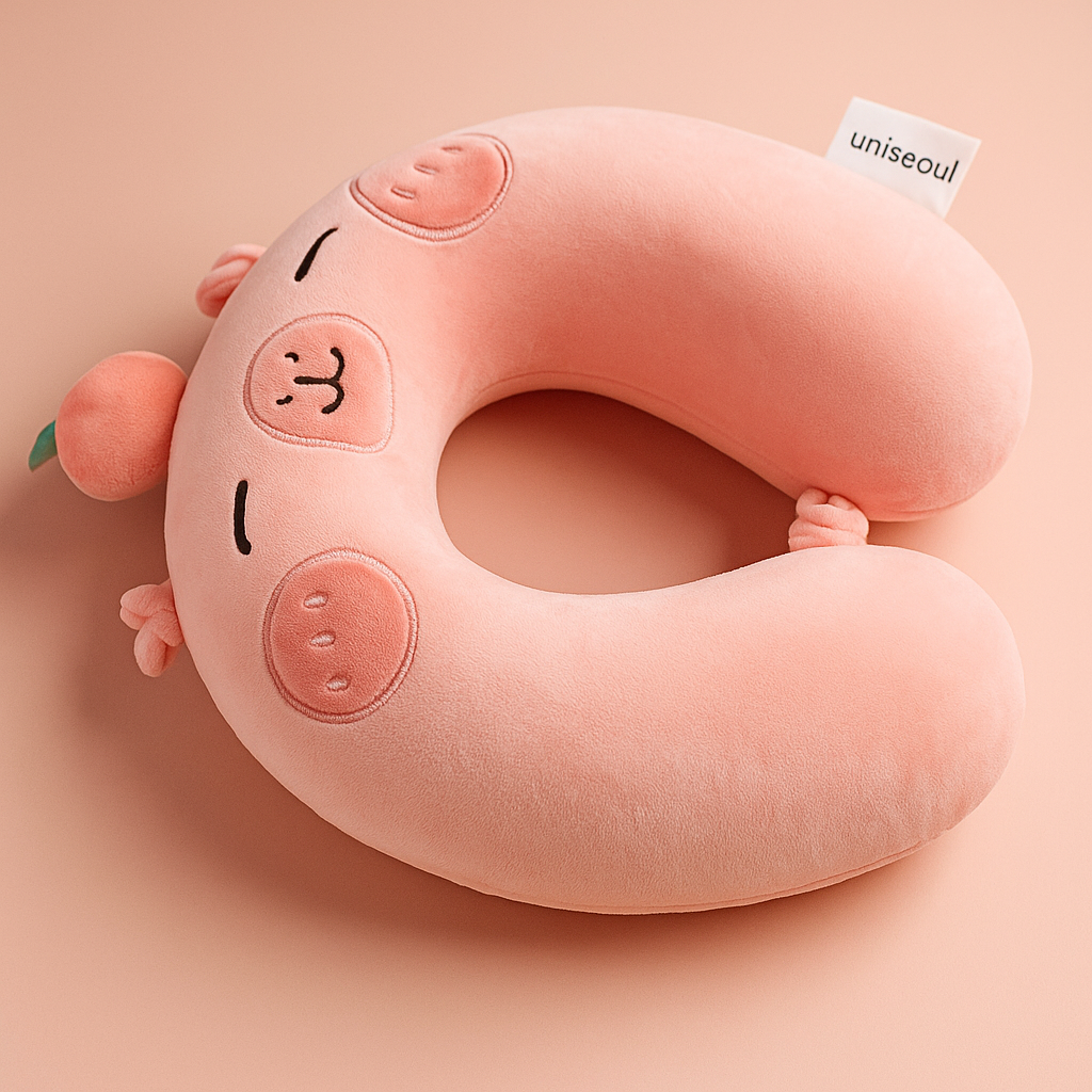 Pink Capybara Neck Pillow (Memory Foam)