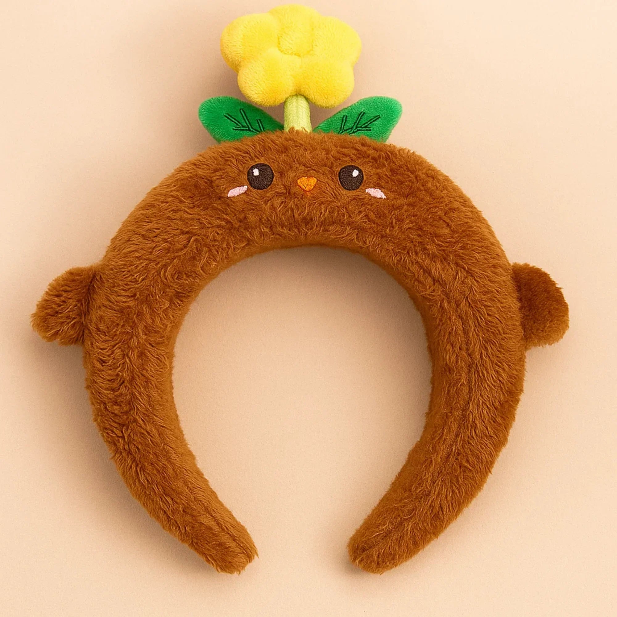 Spinning Flower Headband Brown