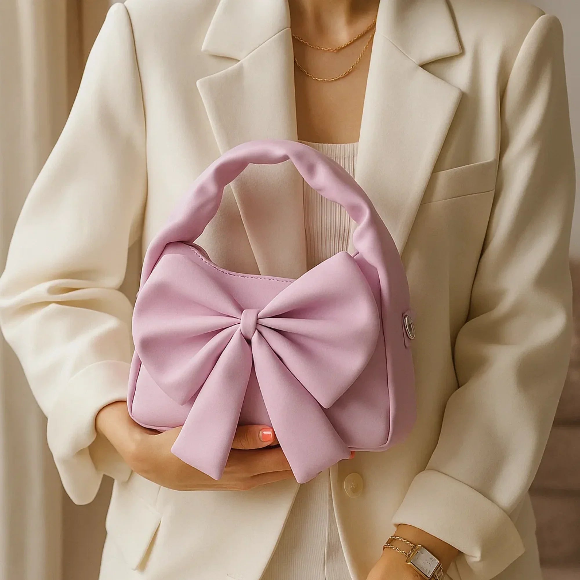 Cute Bow Sling Bag - Lilac