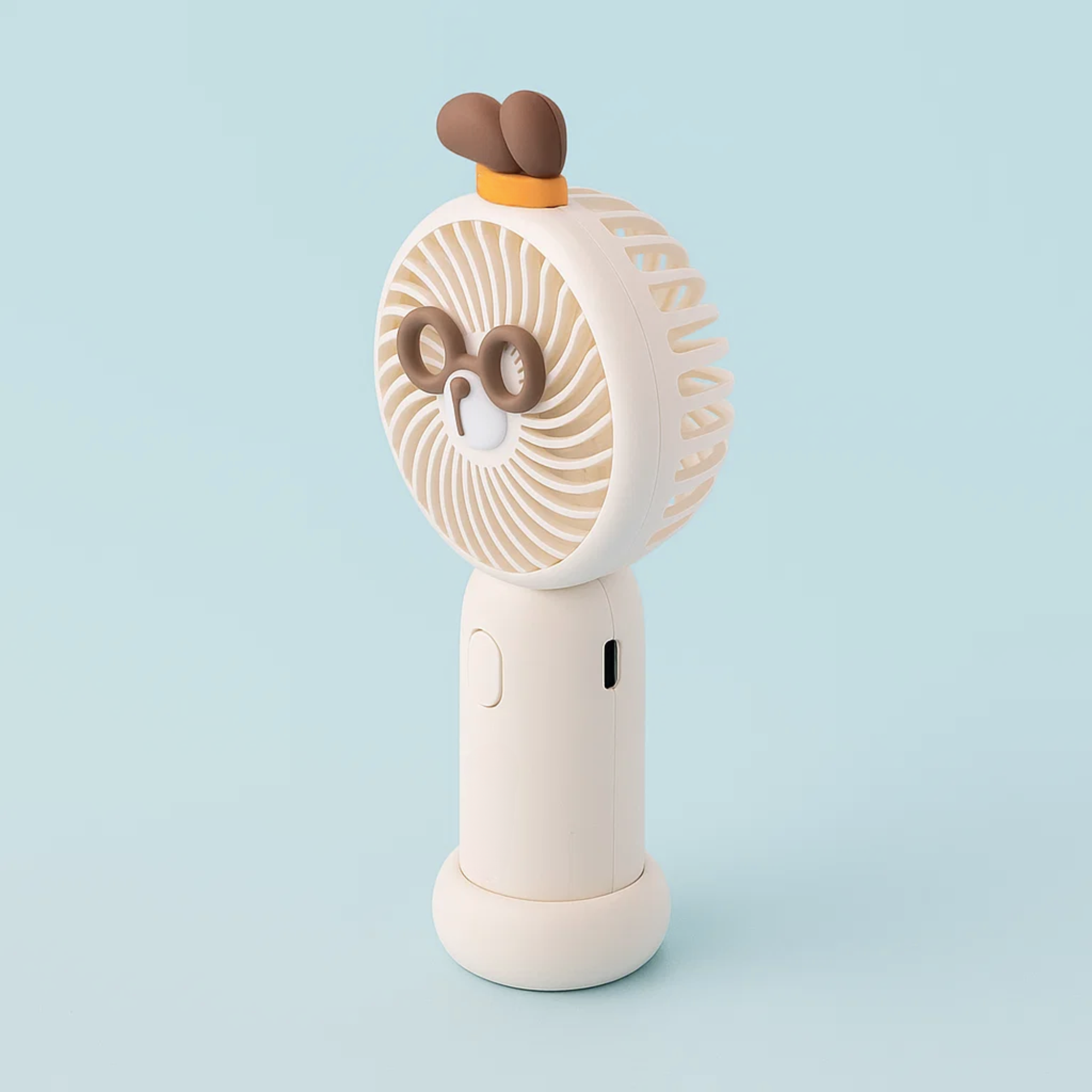 Goggle Bear Portable Fan Brown