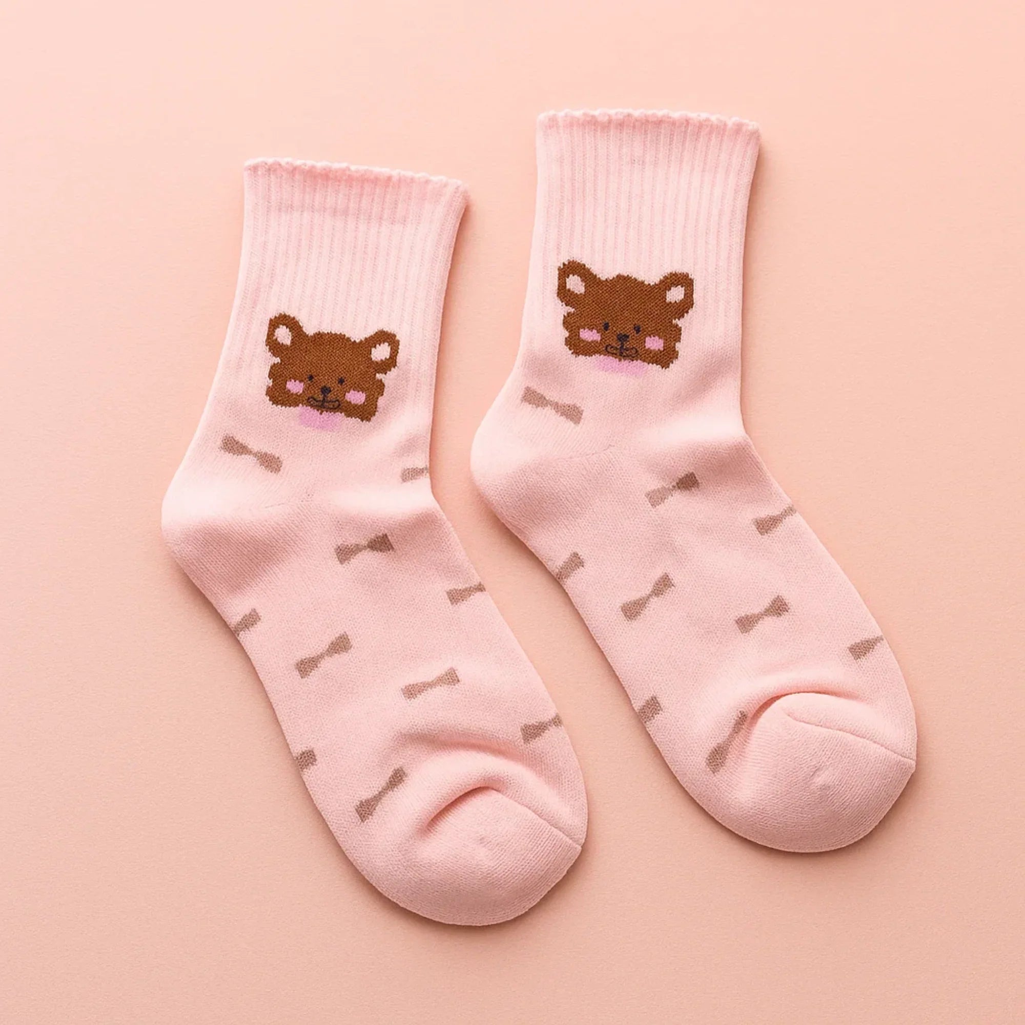 Bow Bear Crew Socks