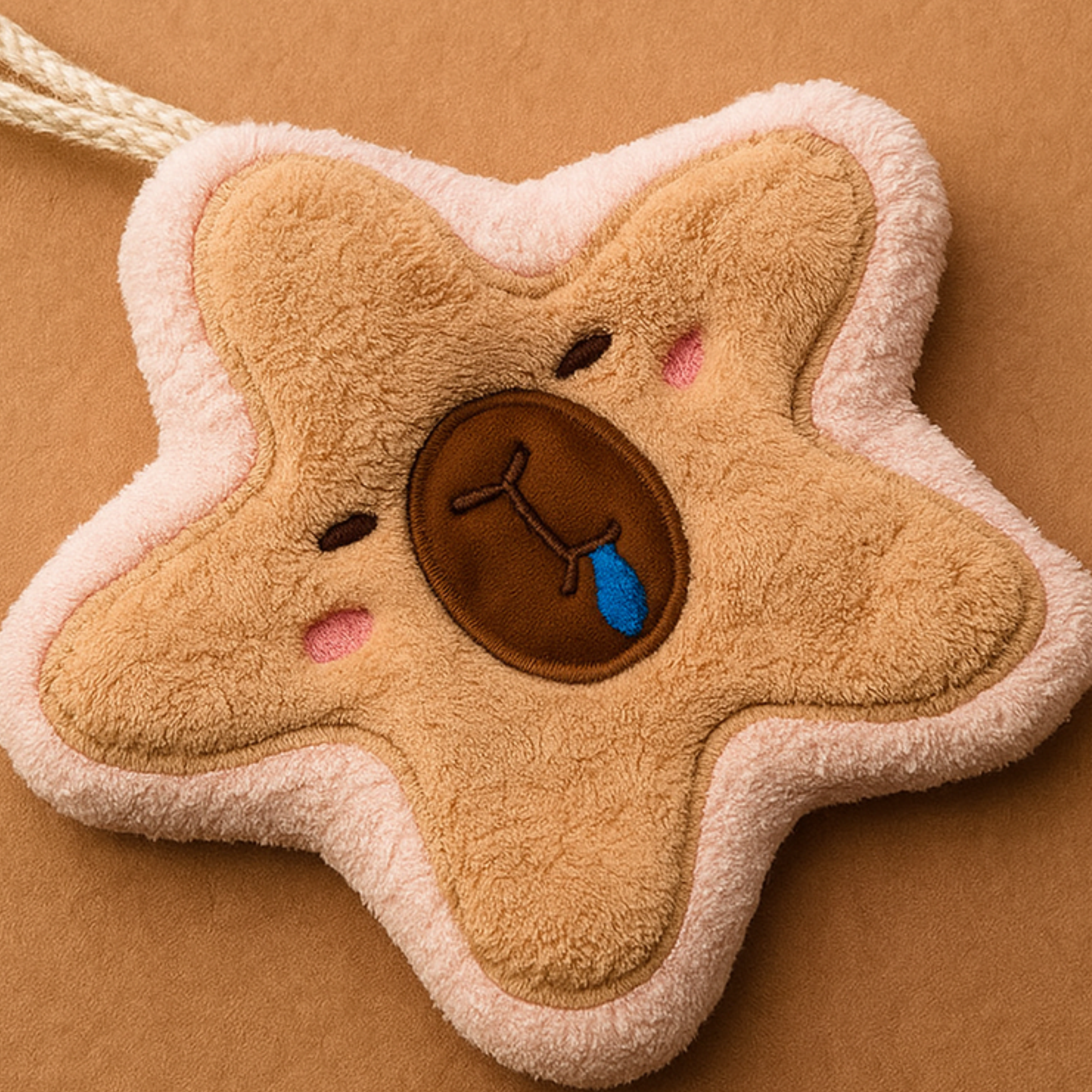 Star Capybara Shaped Hand Towel Pink
