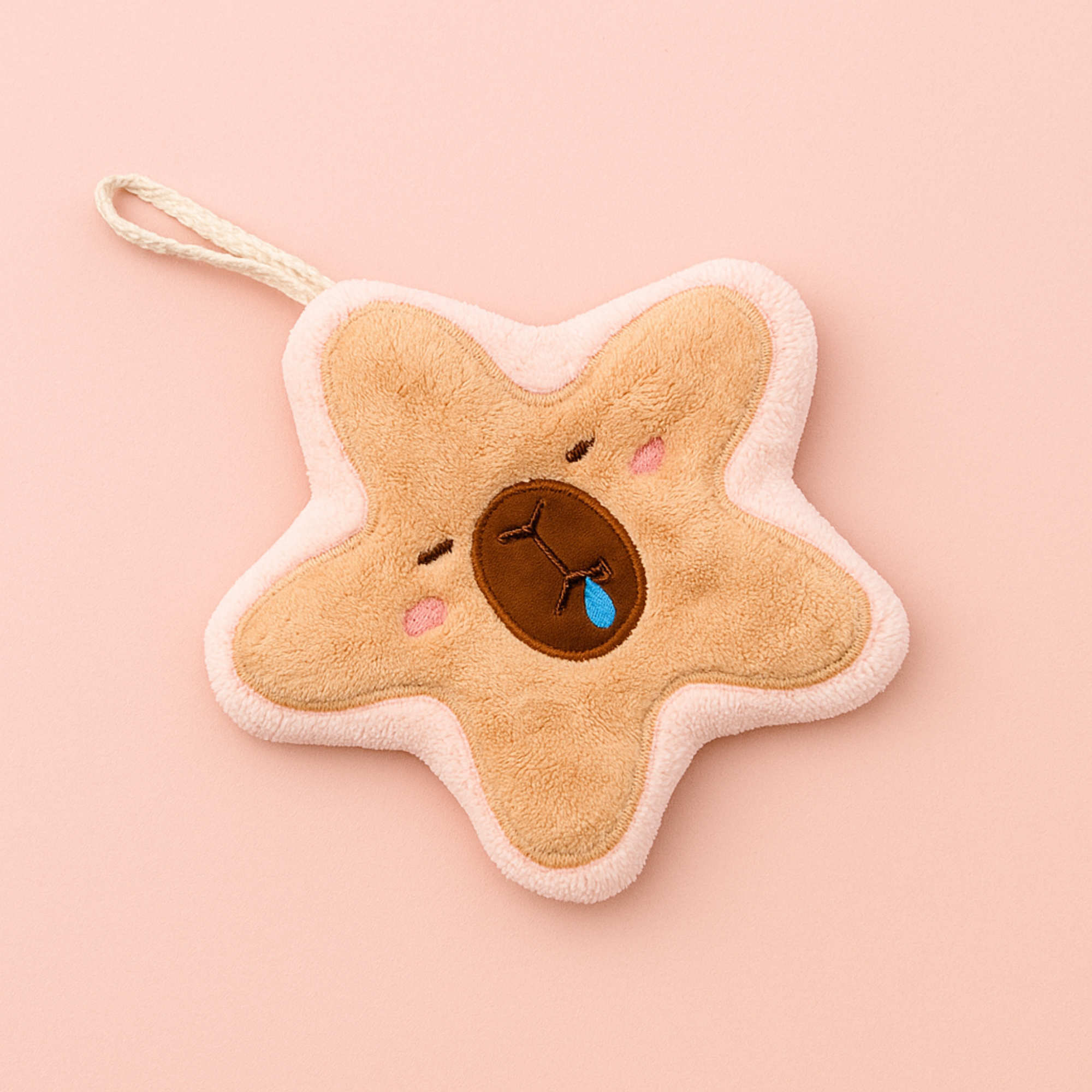 Star Capybara Shaped Hand Towel Pink
