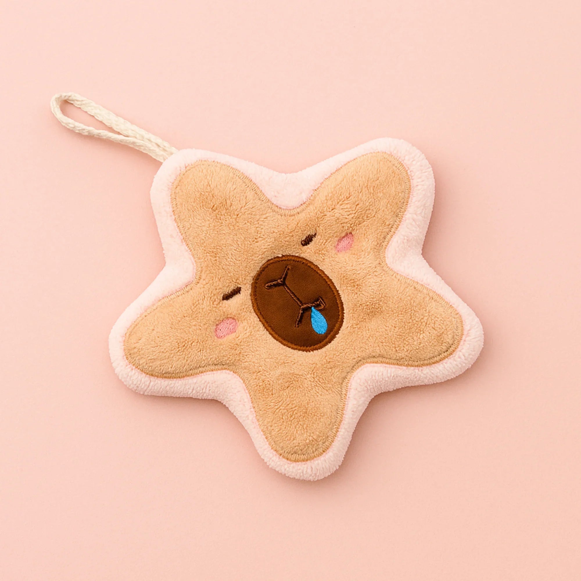 Star Capybara Shaped Hand Towel Pink