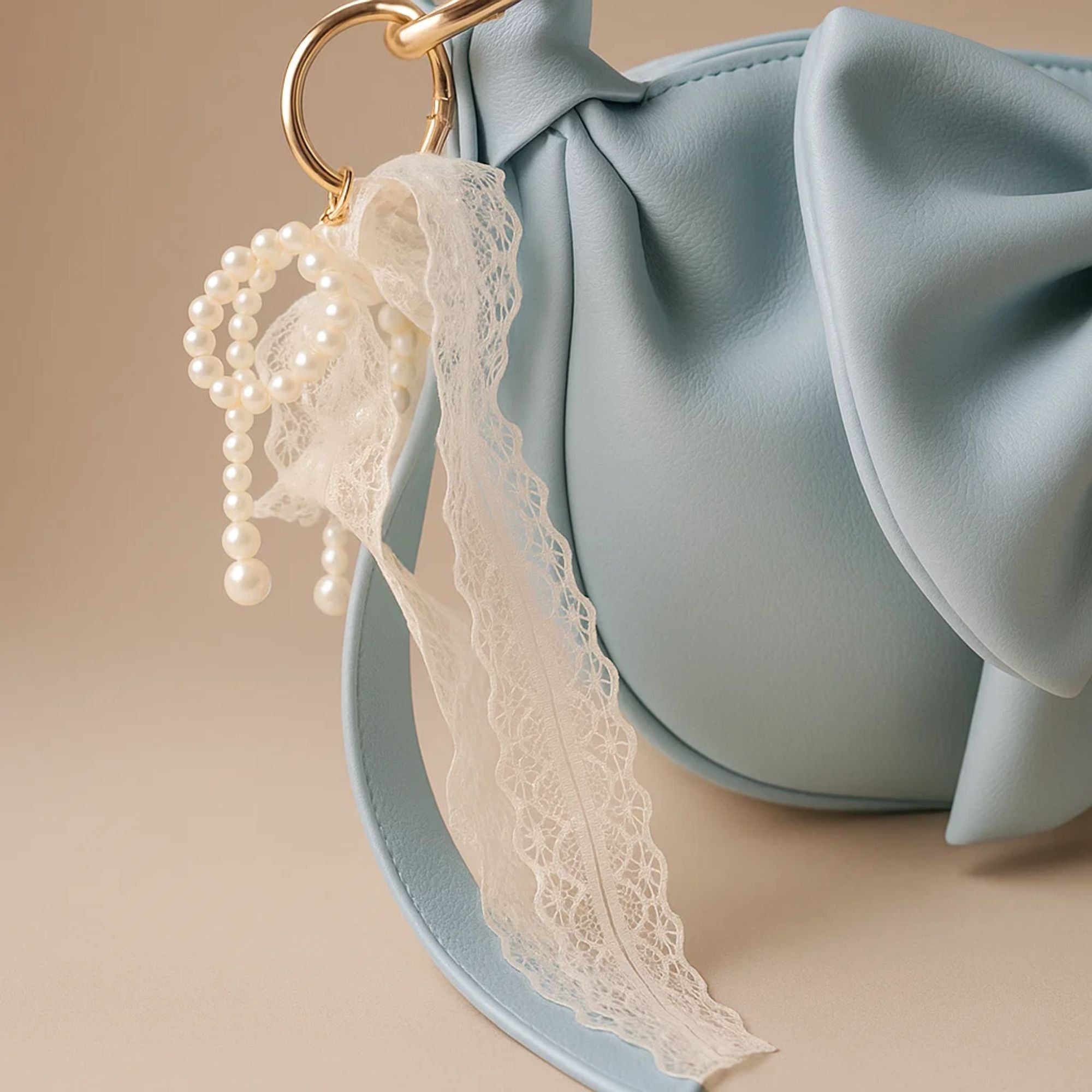 Round Bow Sling Bag - Powder Blue