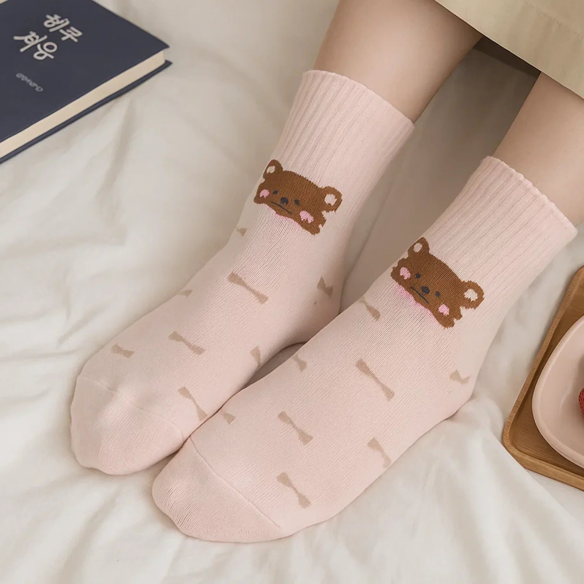 Bow Bear Crew Socks