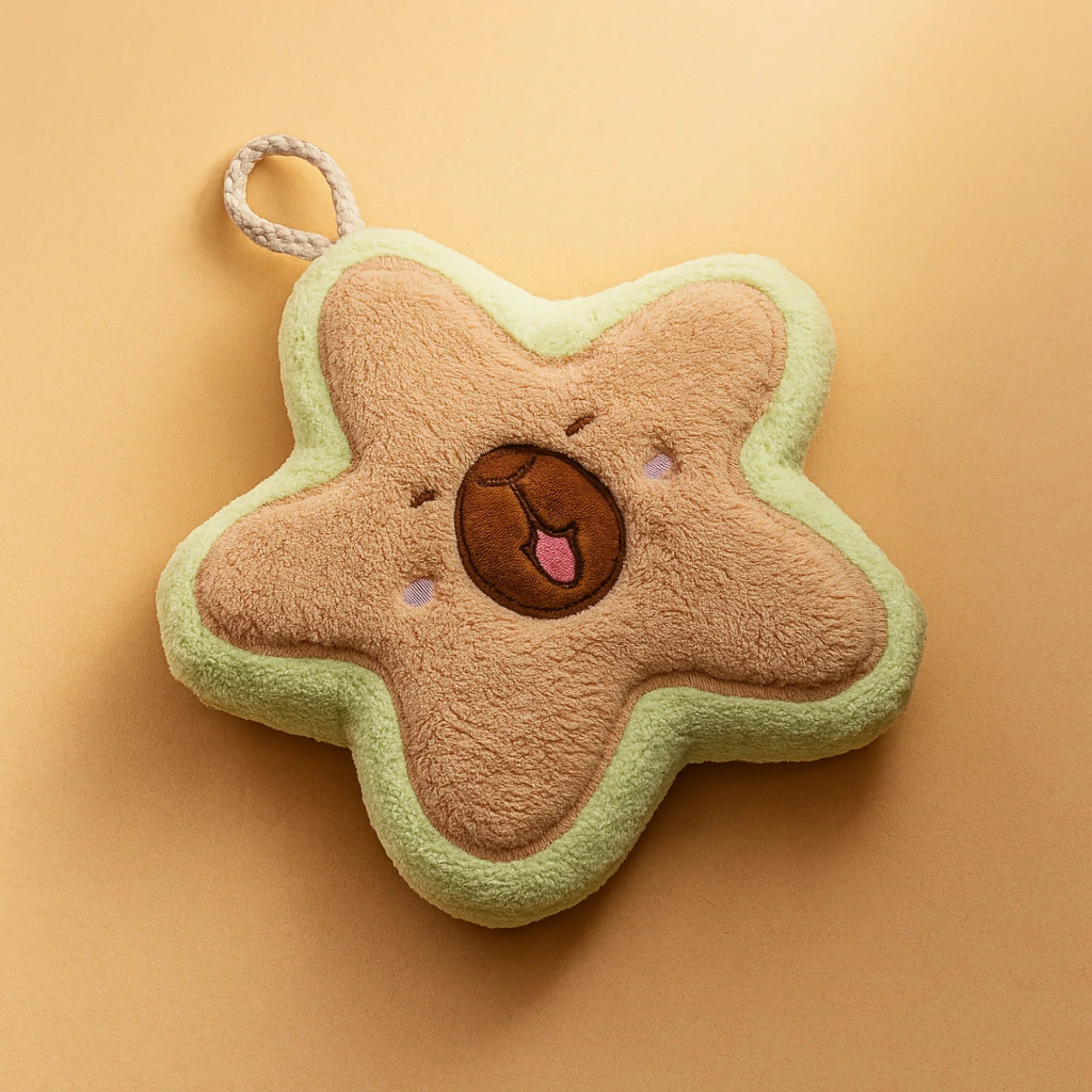 Star Capybara Shaped Hand Towel yellow