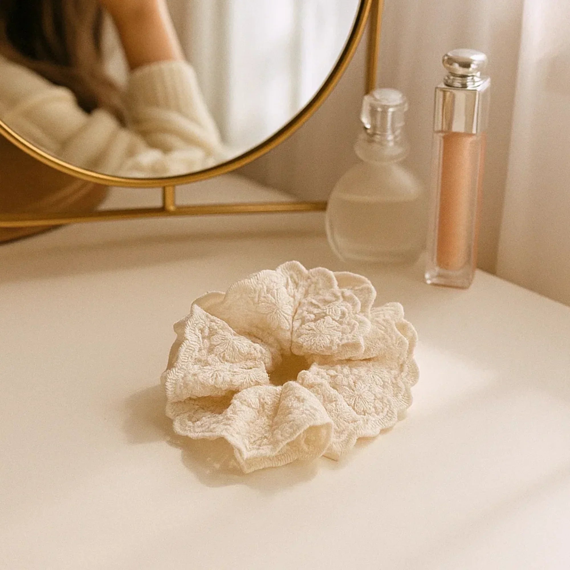 Korean White Lace Scrunchie