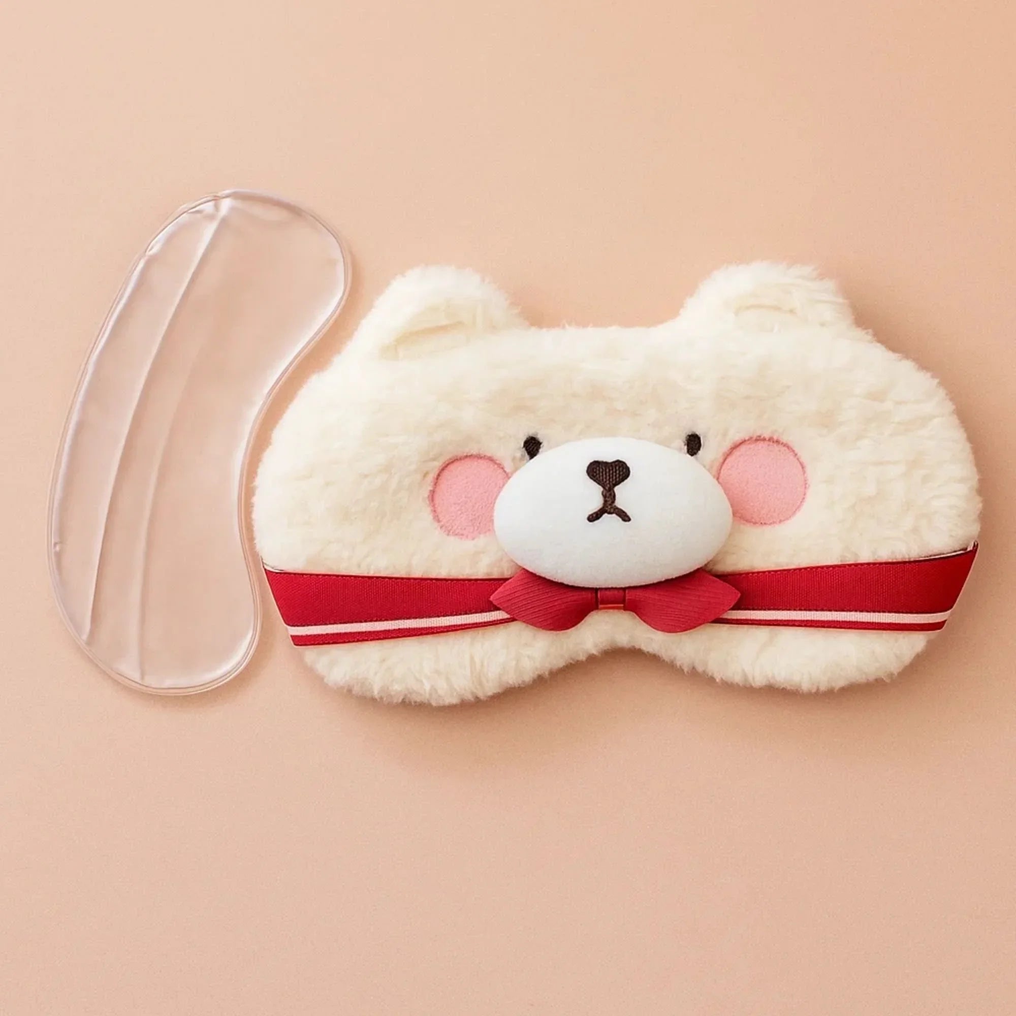 Pink Tie Bear Cooling Eye Mask