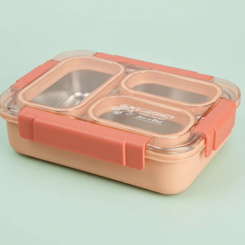 Korean Bento Box 3 Grid - Orange