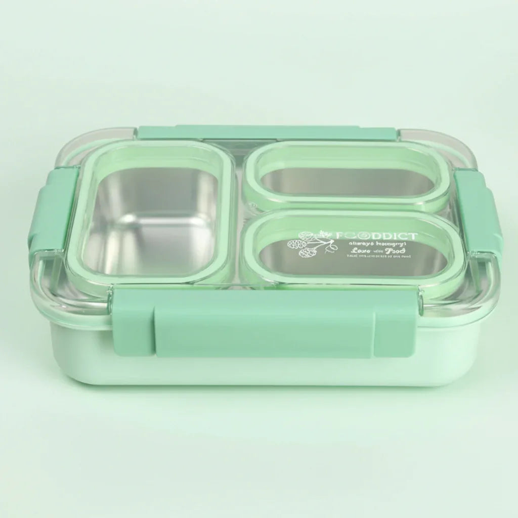 Korean Bento Box 3 Grid - Green
