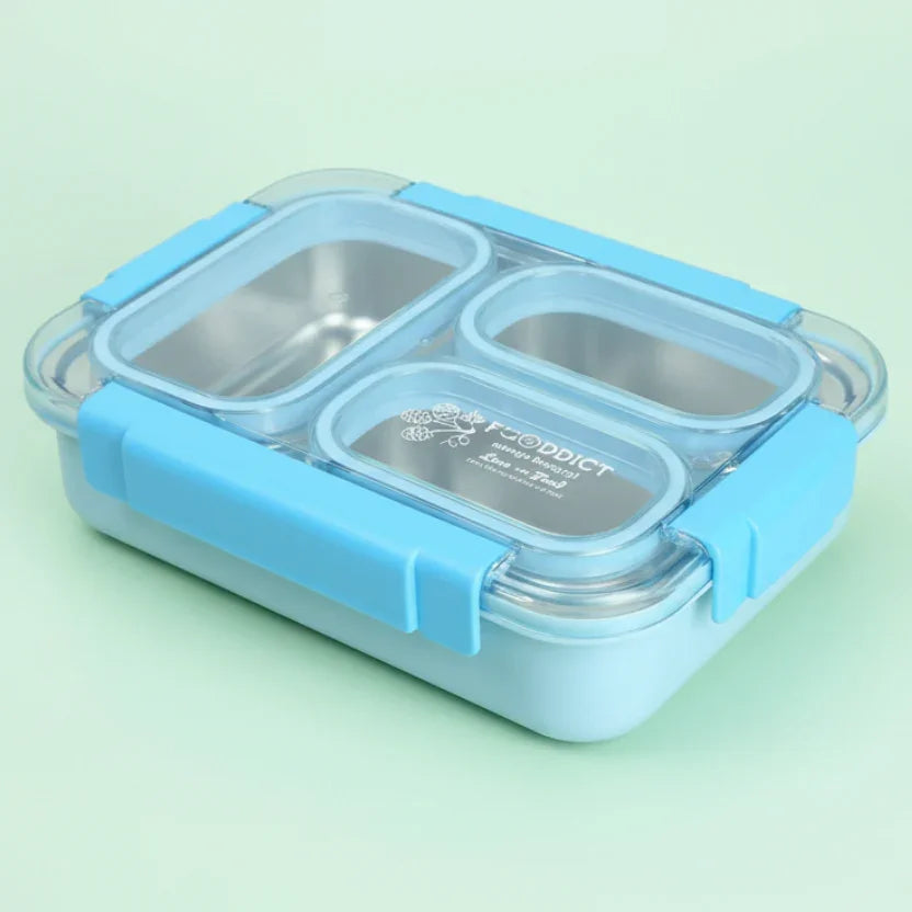 Korean Bento Box 3 Grid - Blue