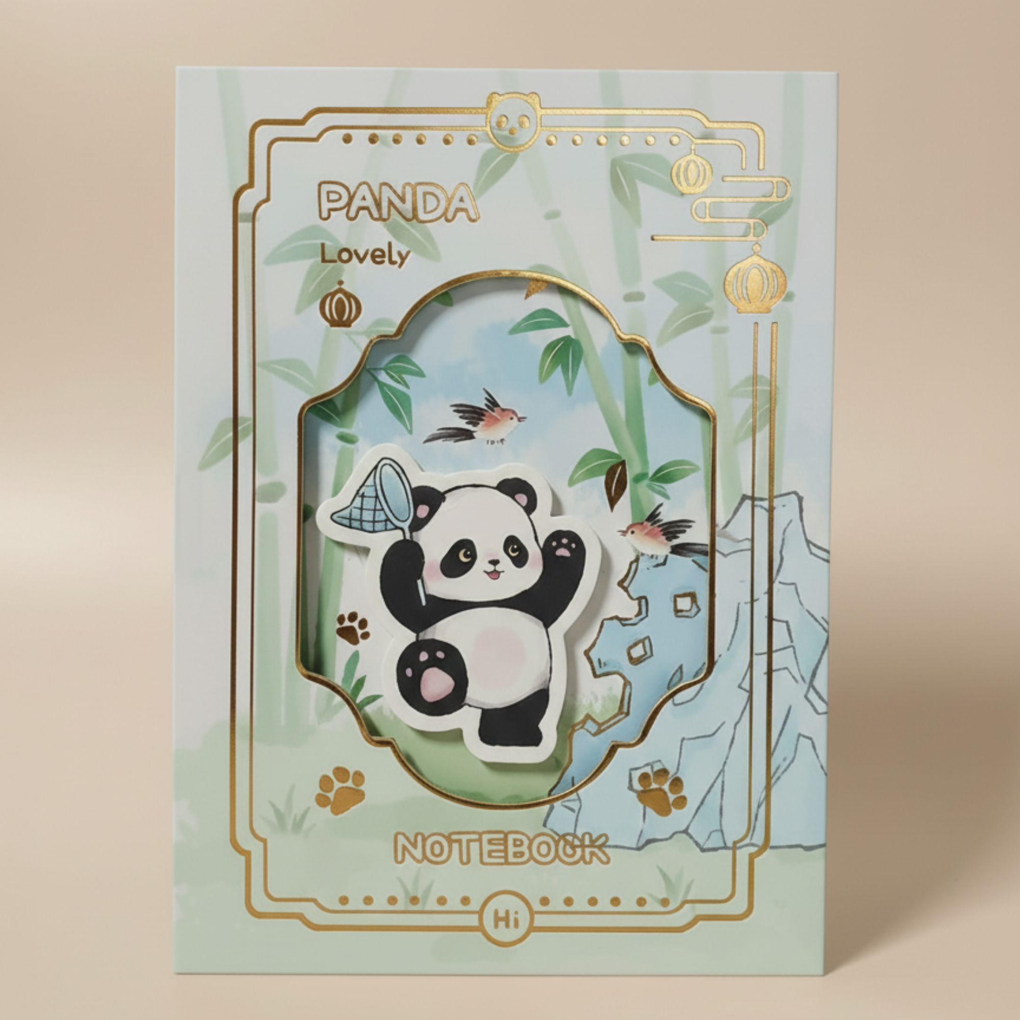 Bamboo panda notebook - Peekaboo Panda