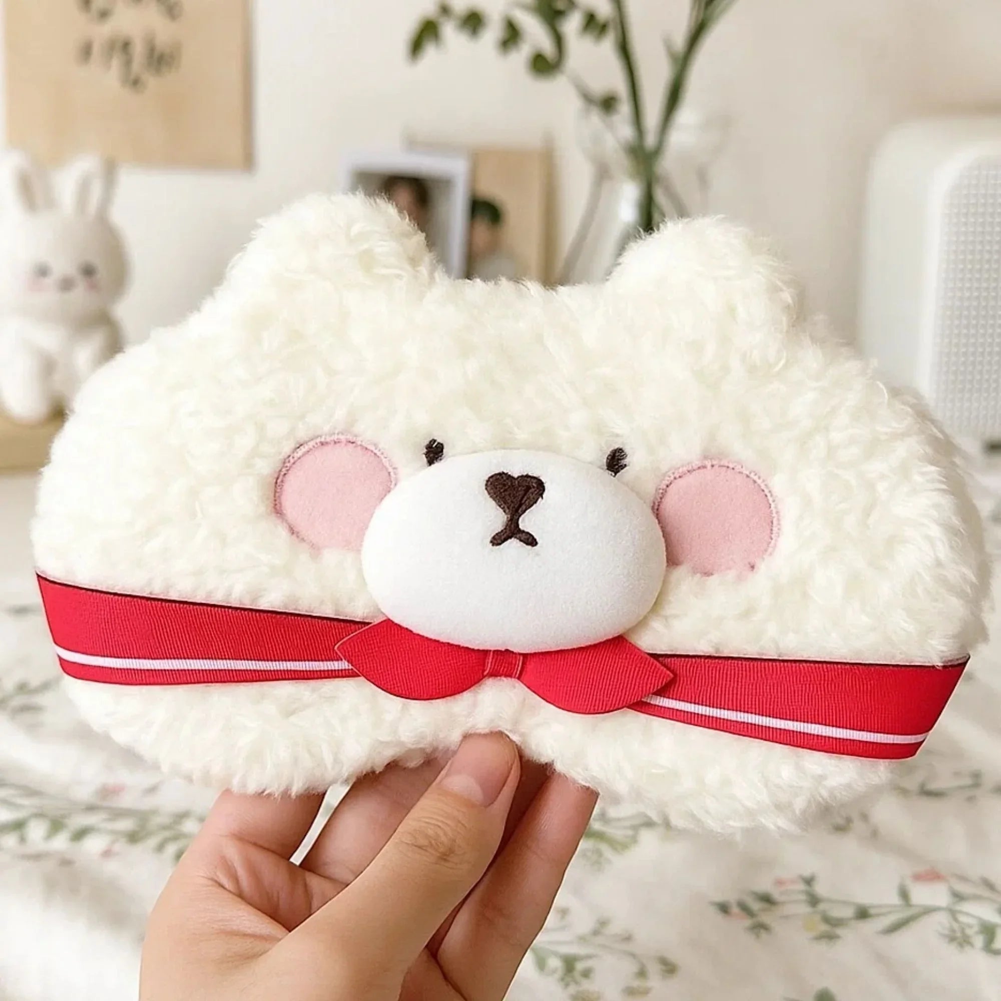 Pink Tie Bear Cooling Eye Mask