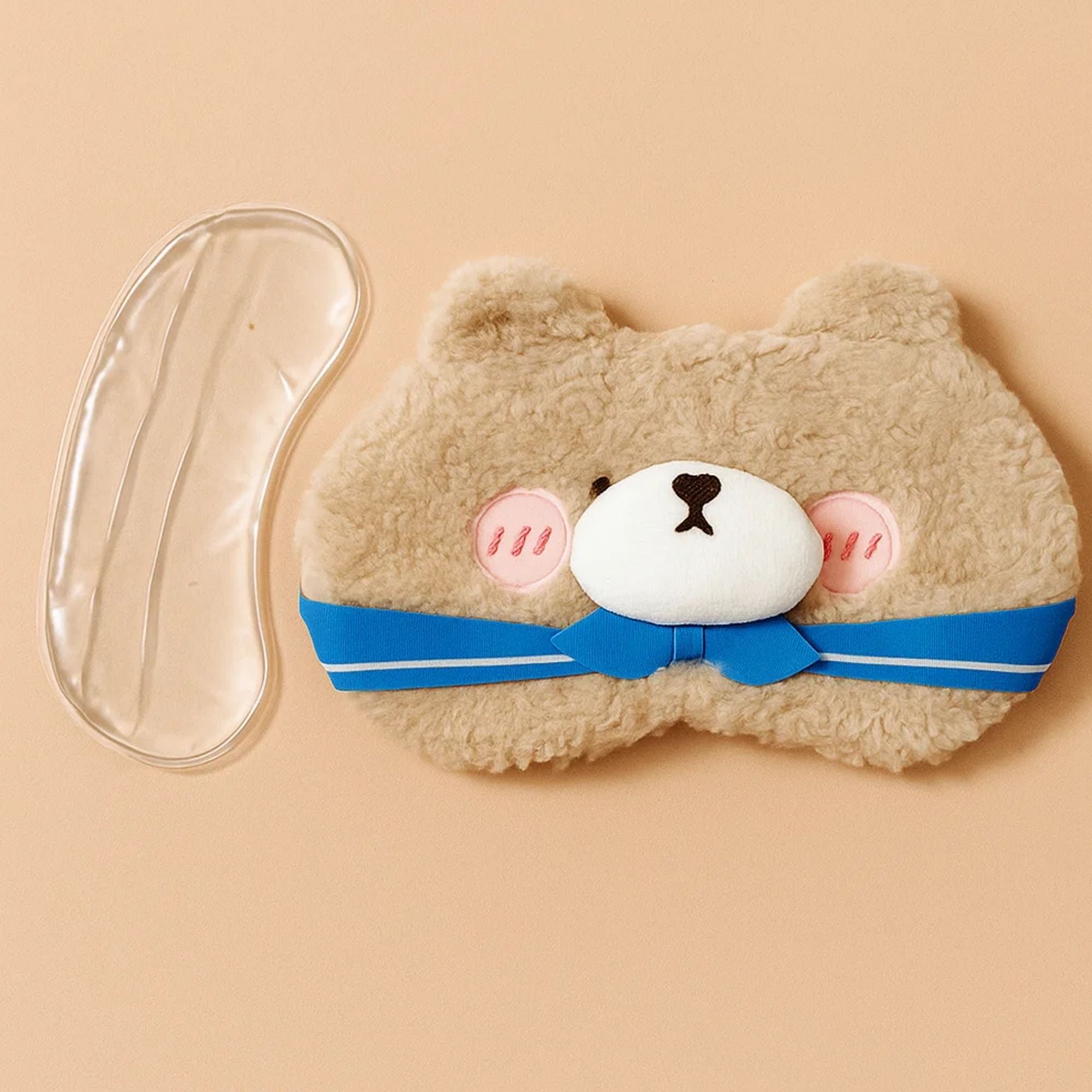 Blue Tie Bear Cooling Eye Mask