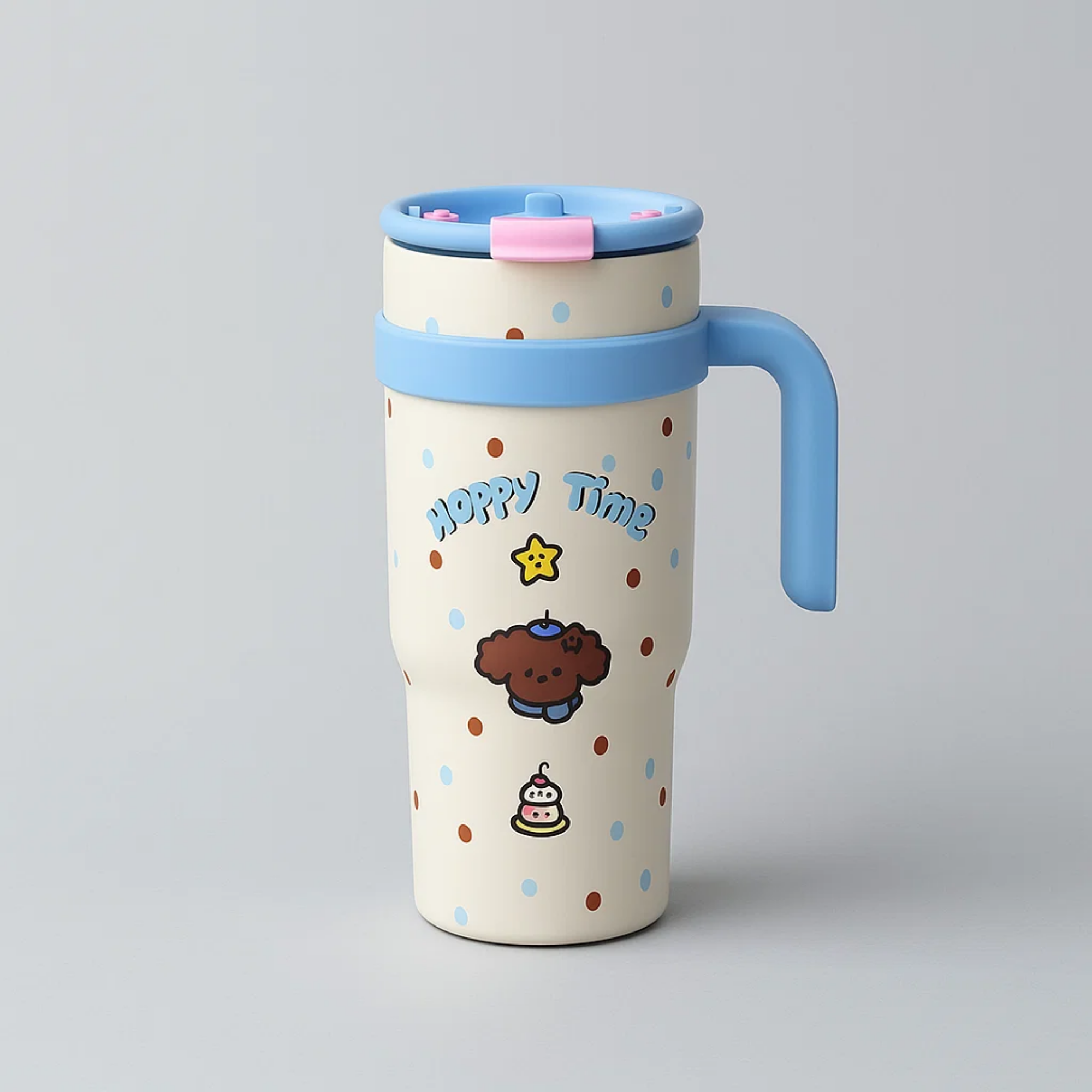 Happy Time Puppy Stainless Steel Tumbler Blue