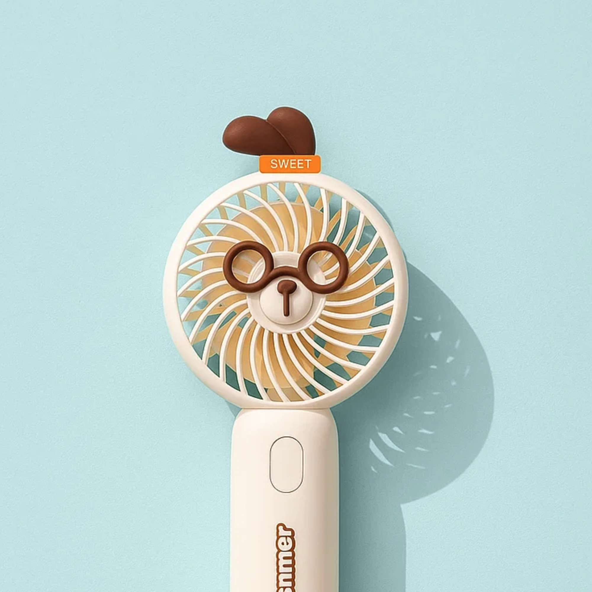 Goggle Bear Portable Fan Brown