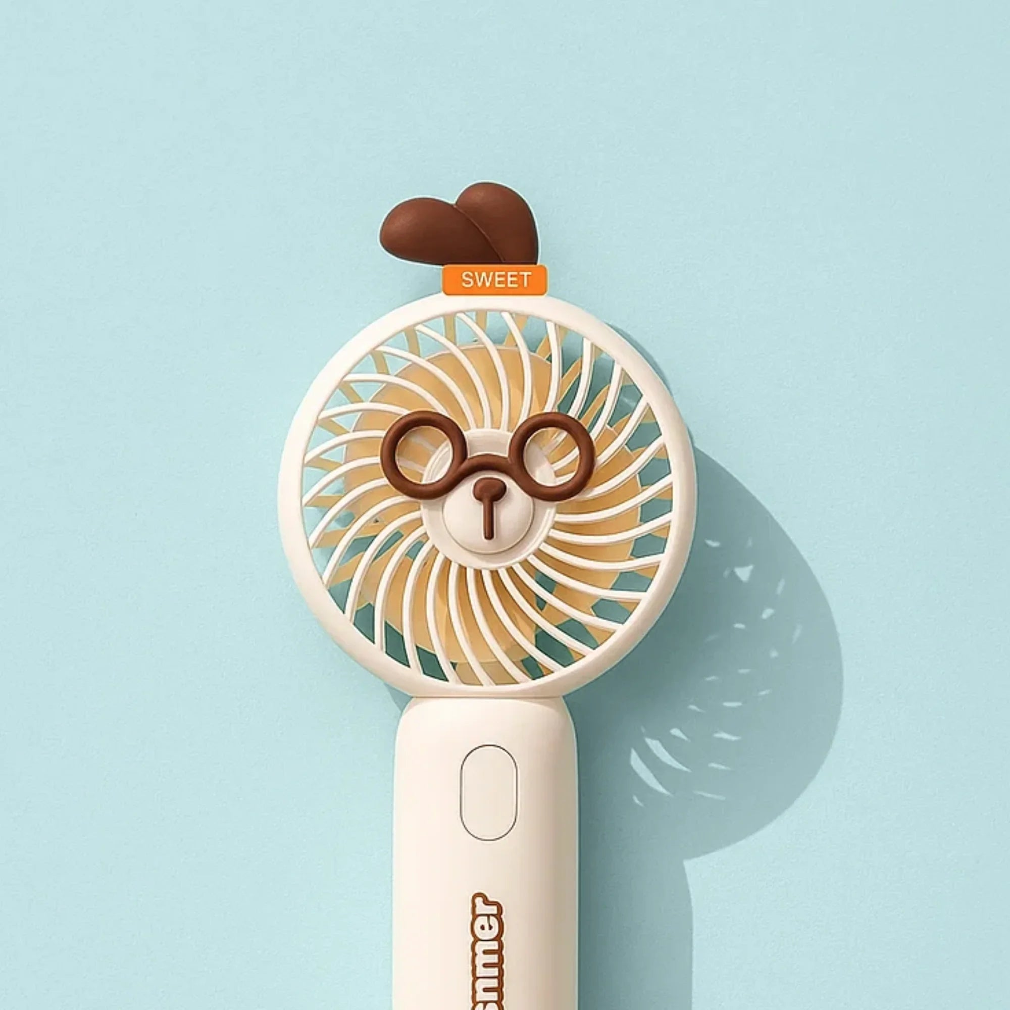 Goggle Bear Portable Fan Brown