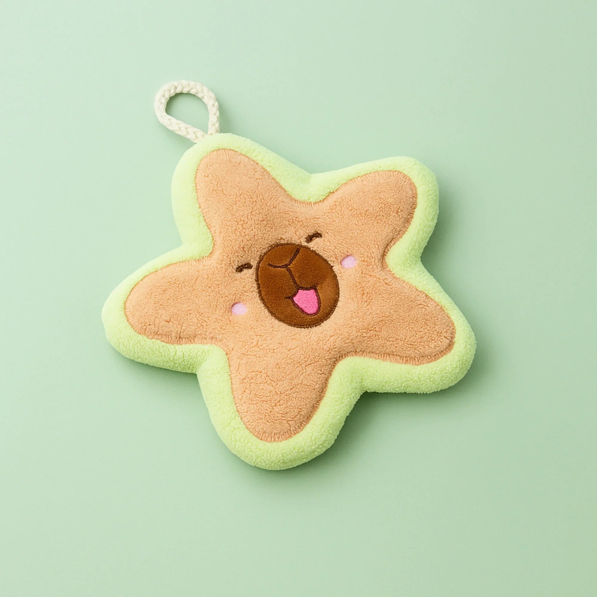 Star Capybara Shaped Hand Towel yellow