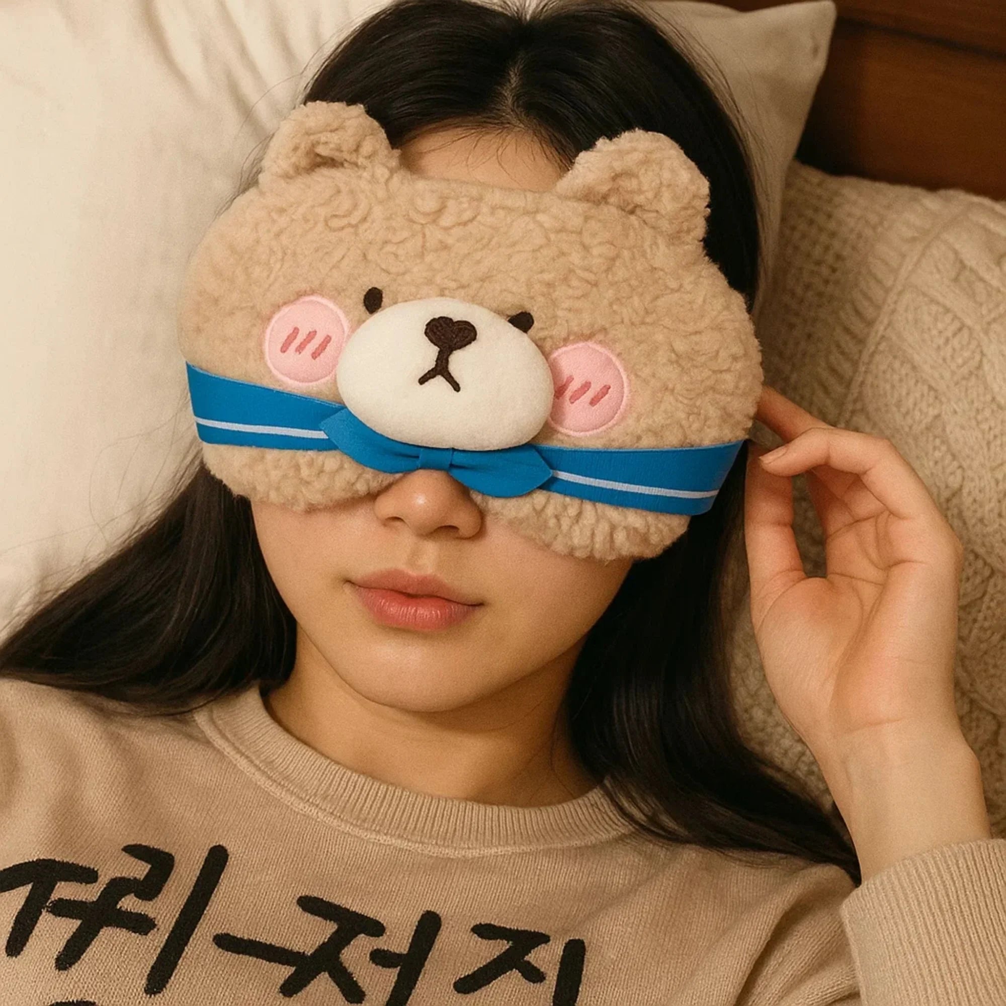 Blue Tie Bear Cooling Eye Mask