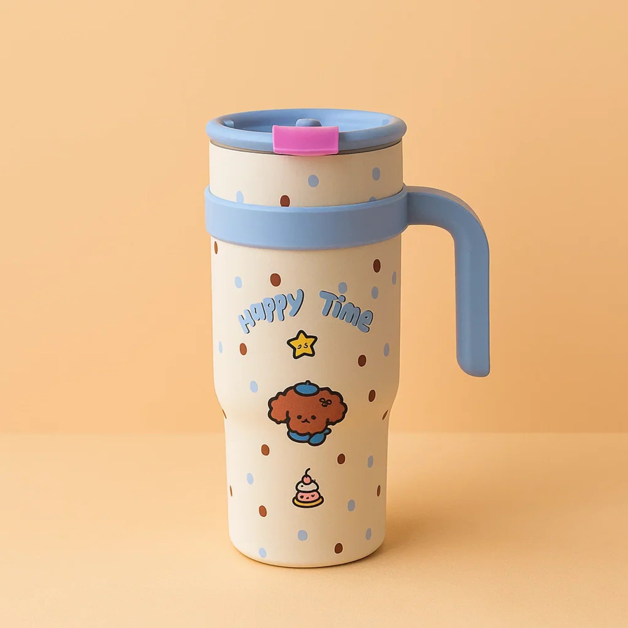 Happy Time Puppy Stainless Steel Tumbler Blue