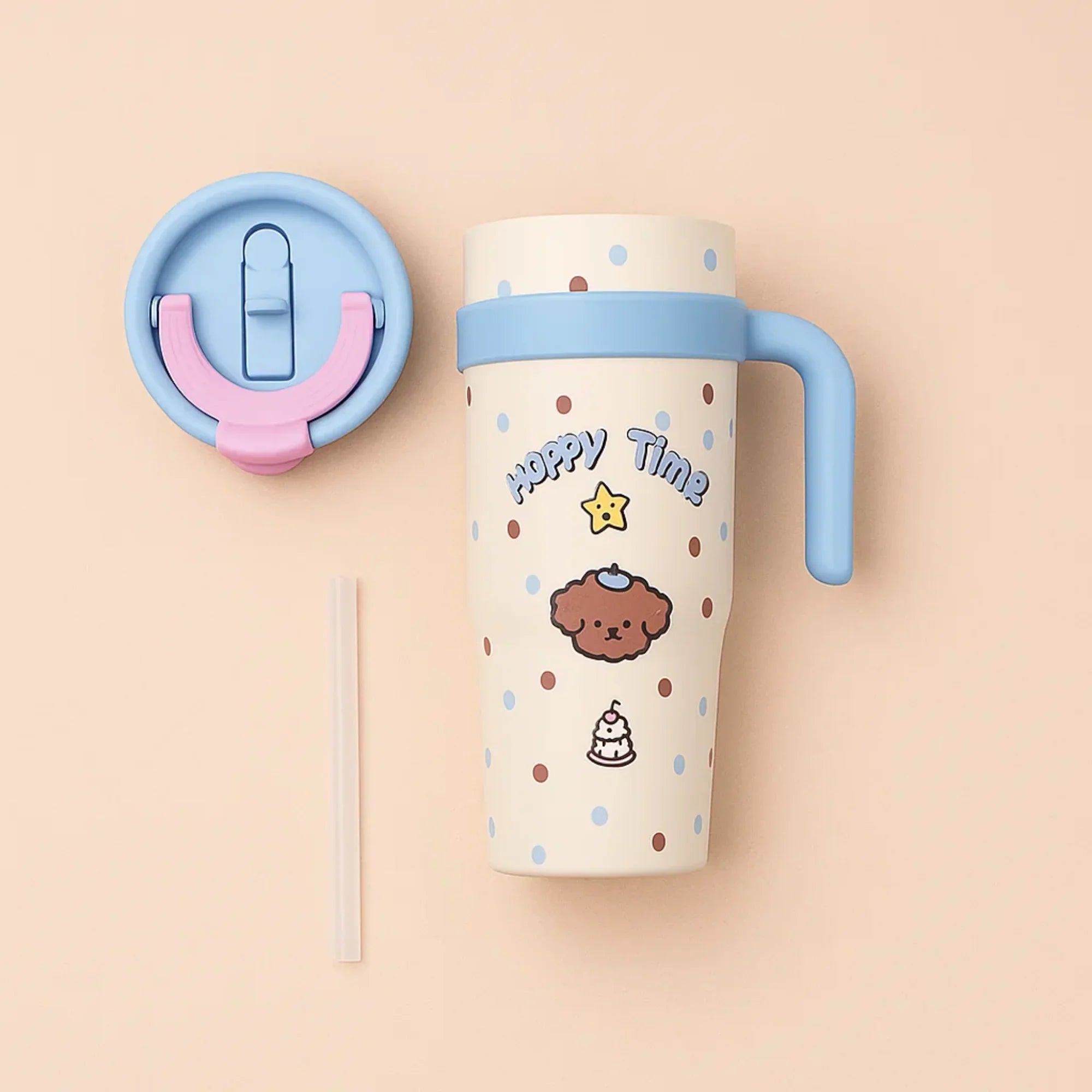 Happy Time Puppy Stainless Steel Tumbler Blue