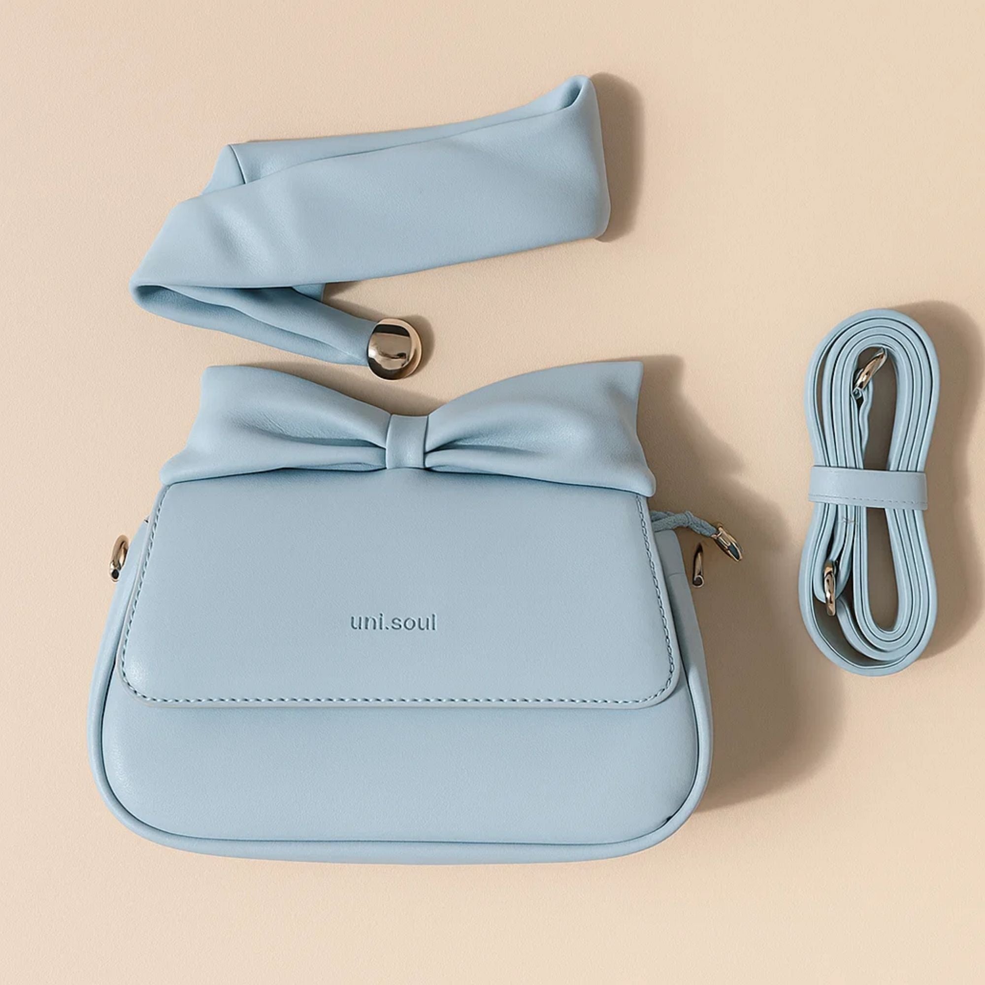 Puffed Bow Top Sling Bag