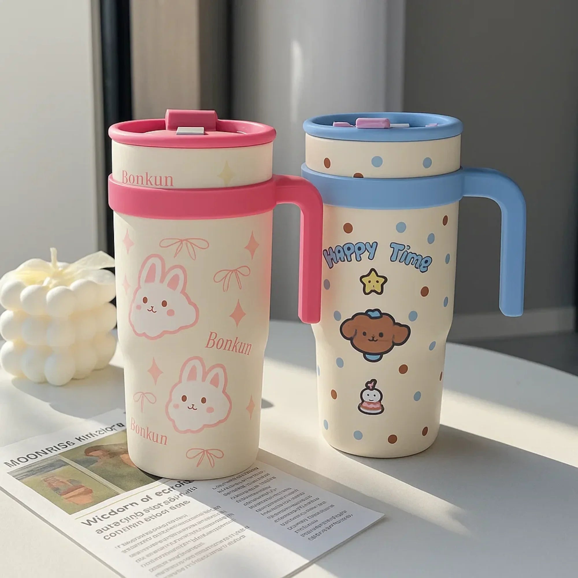 Happy Time Puppy Stainless Steel Tumbler Blue