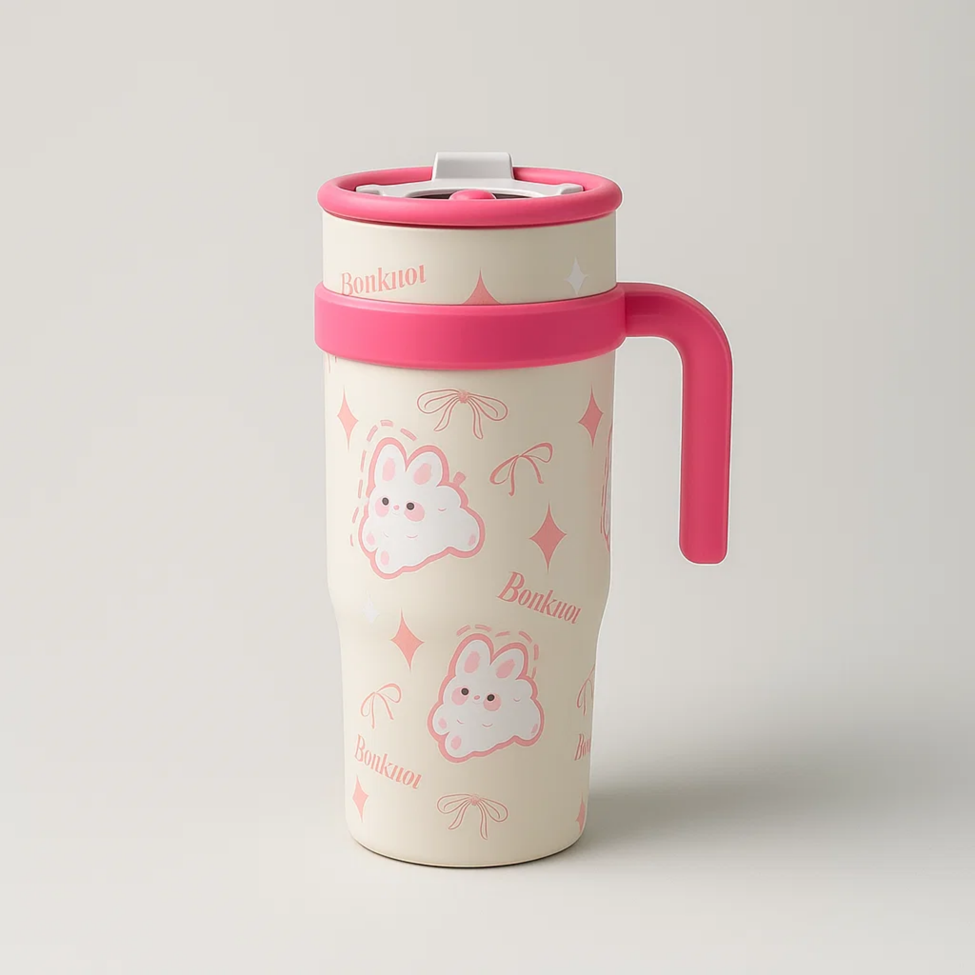 Pink Bunny Stainless Steel Tumbler