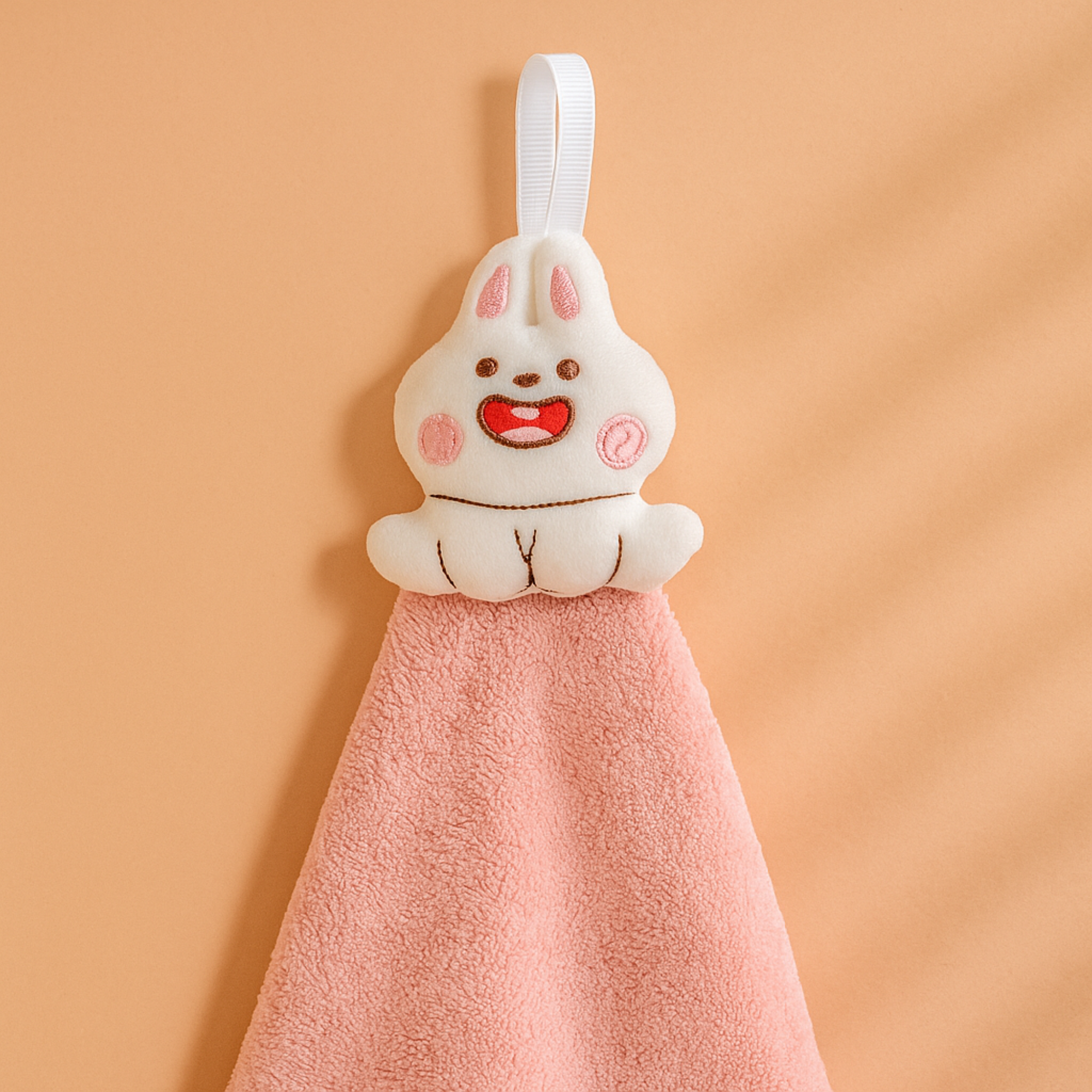 Bunny Plush Towel Pink