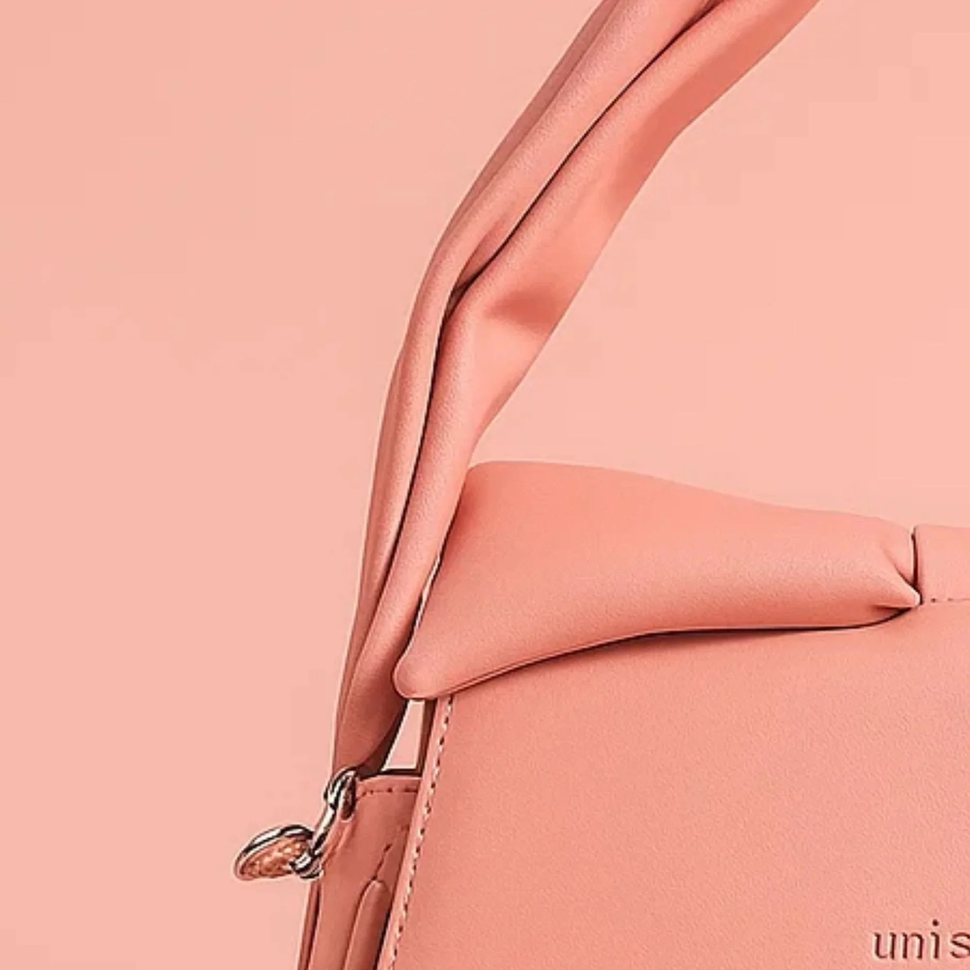 Puffed Bow Top Sling Bag - Baby Pink
