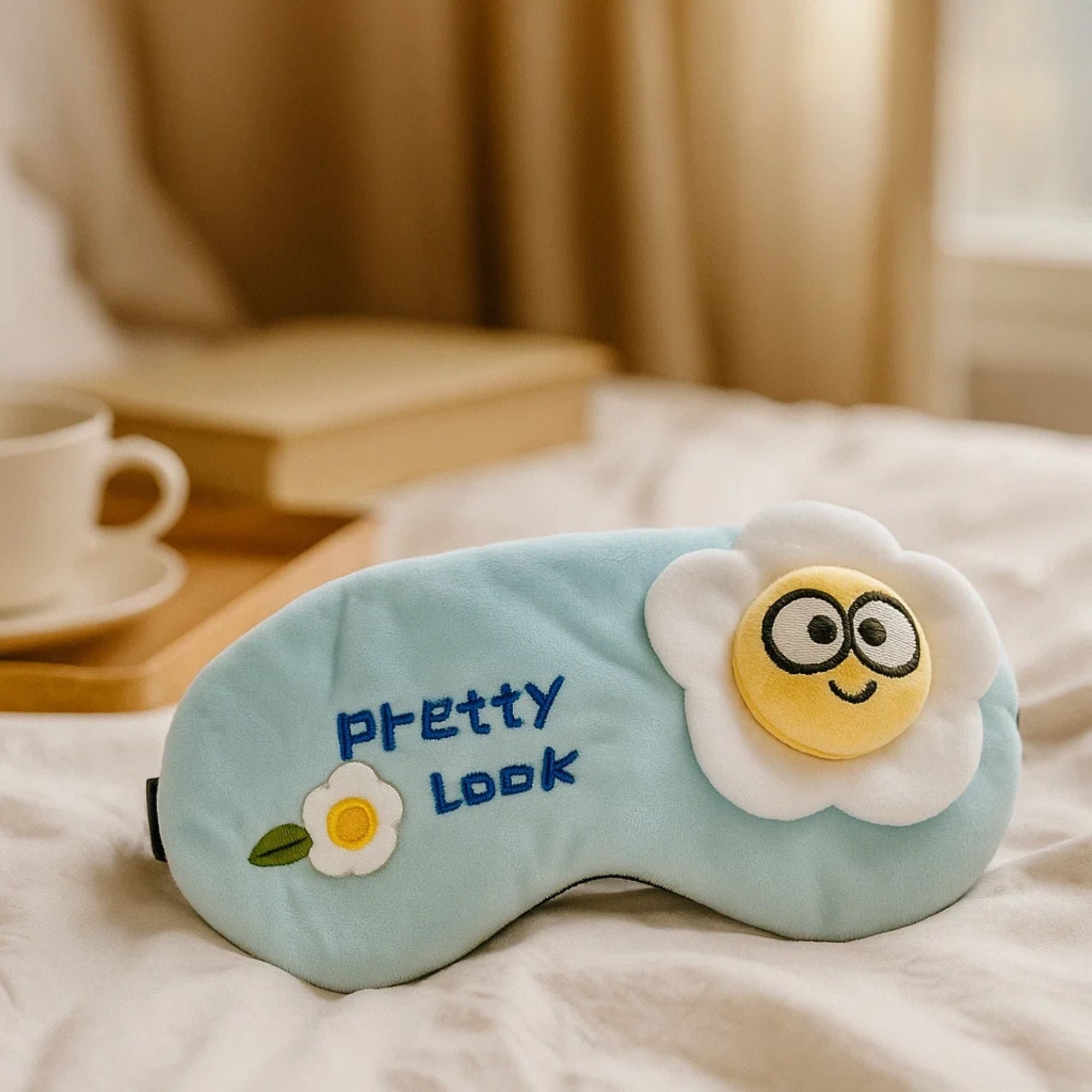 Pretty Daisy Cooling Eye Mask - Blue