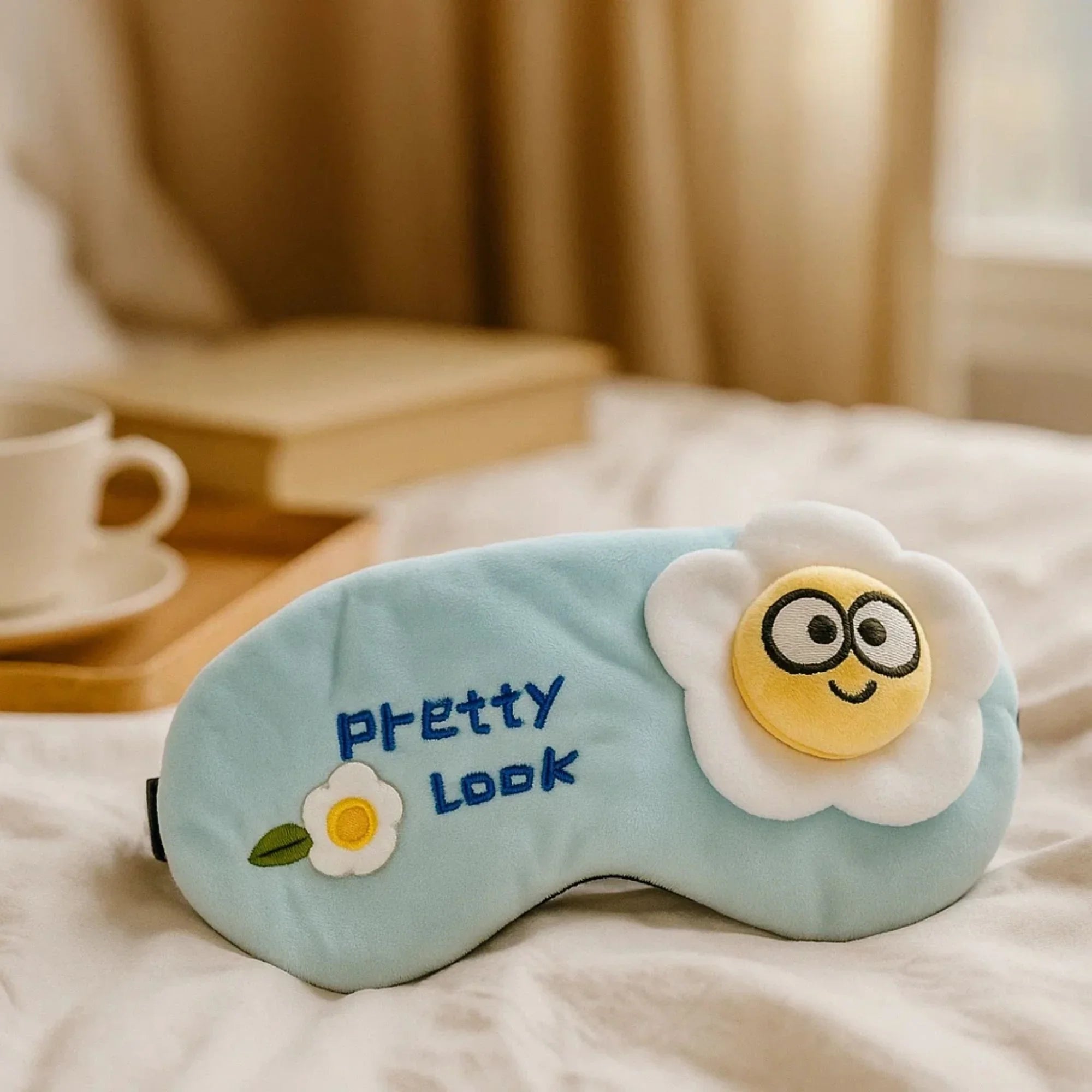 Pretty Daisy Cooling Eye Mask - Blue