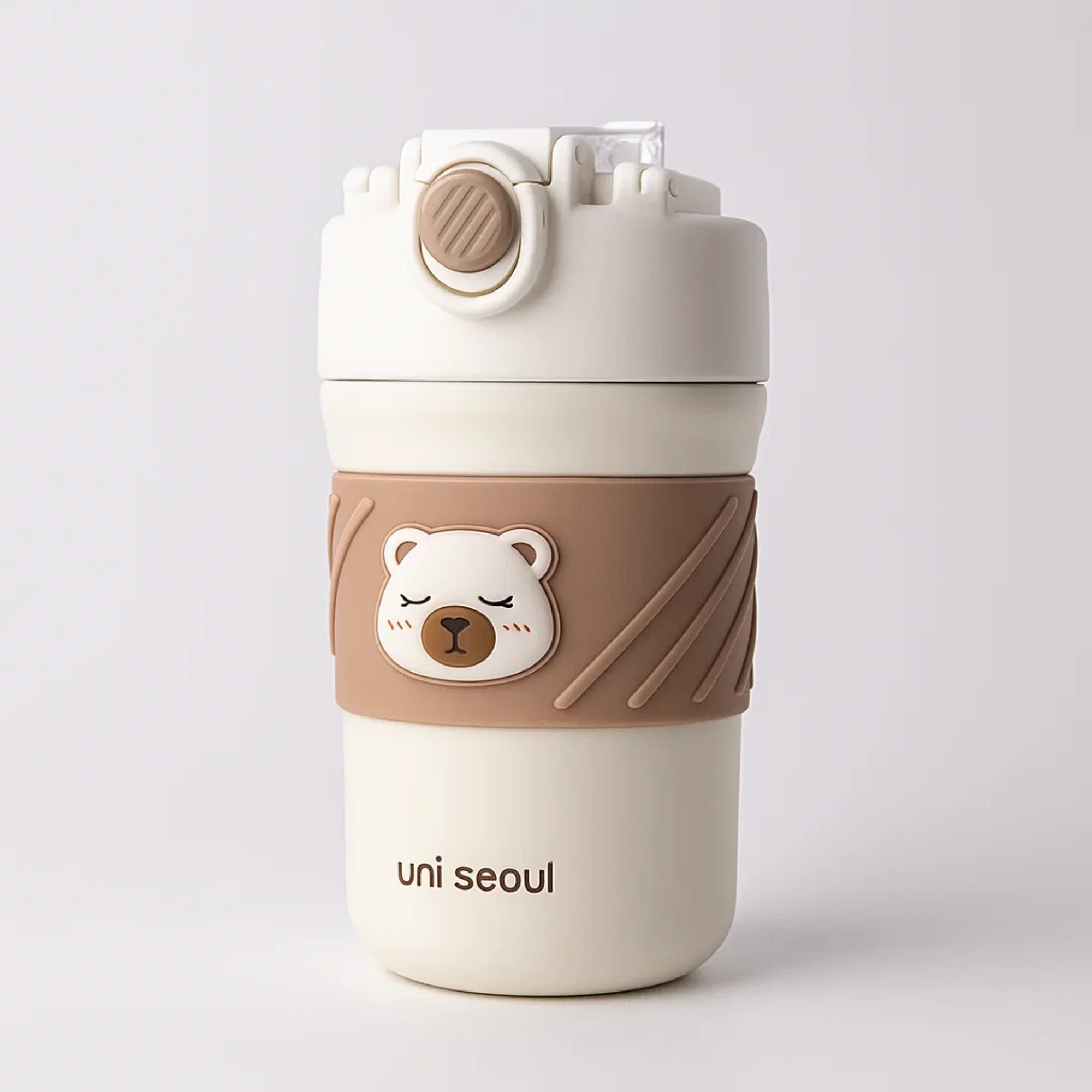 Bear Tumbler With Sleeve - Beige