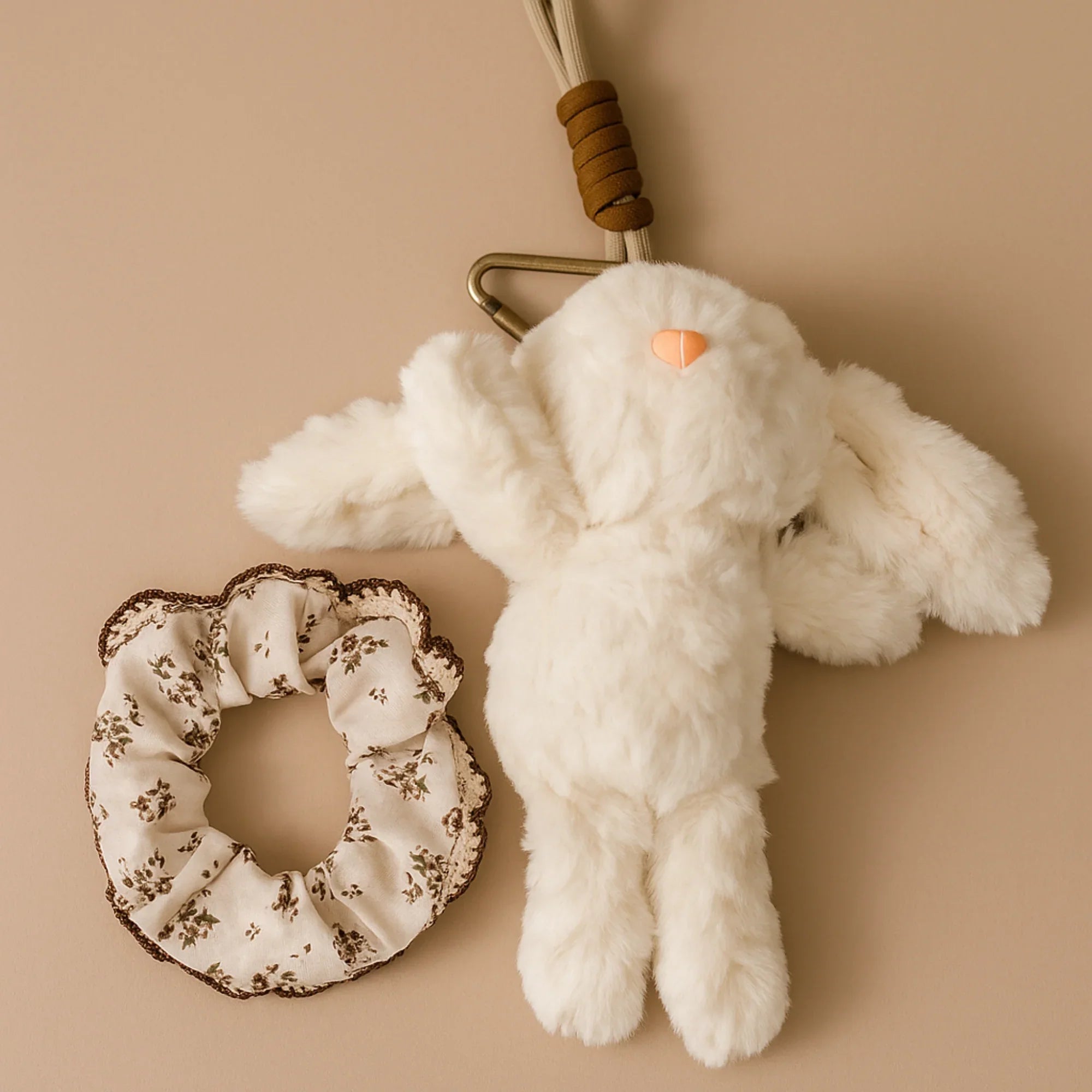 Brown Dress Bunny Plushie Keyring