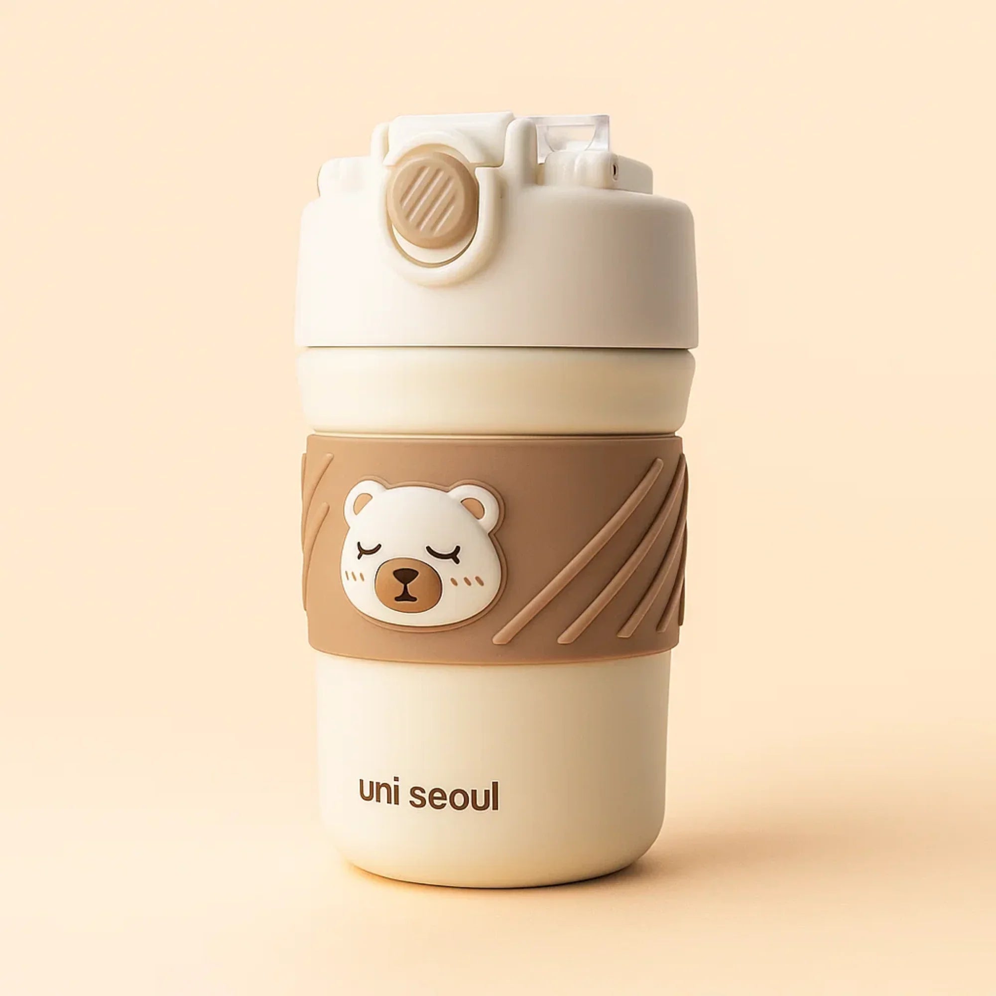 Bear Tumbler With Sleeve - Beige