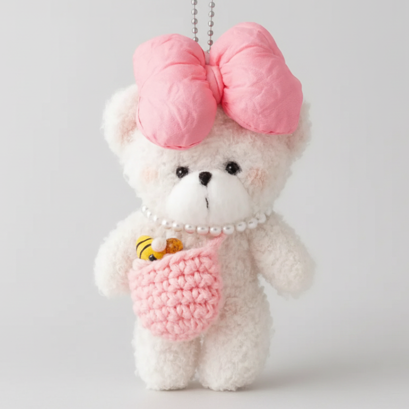 Pearl Plushie Keyring - Pink