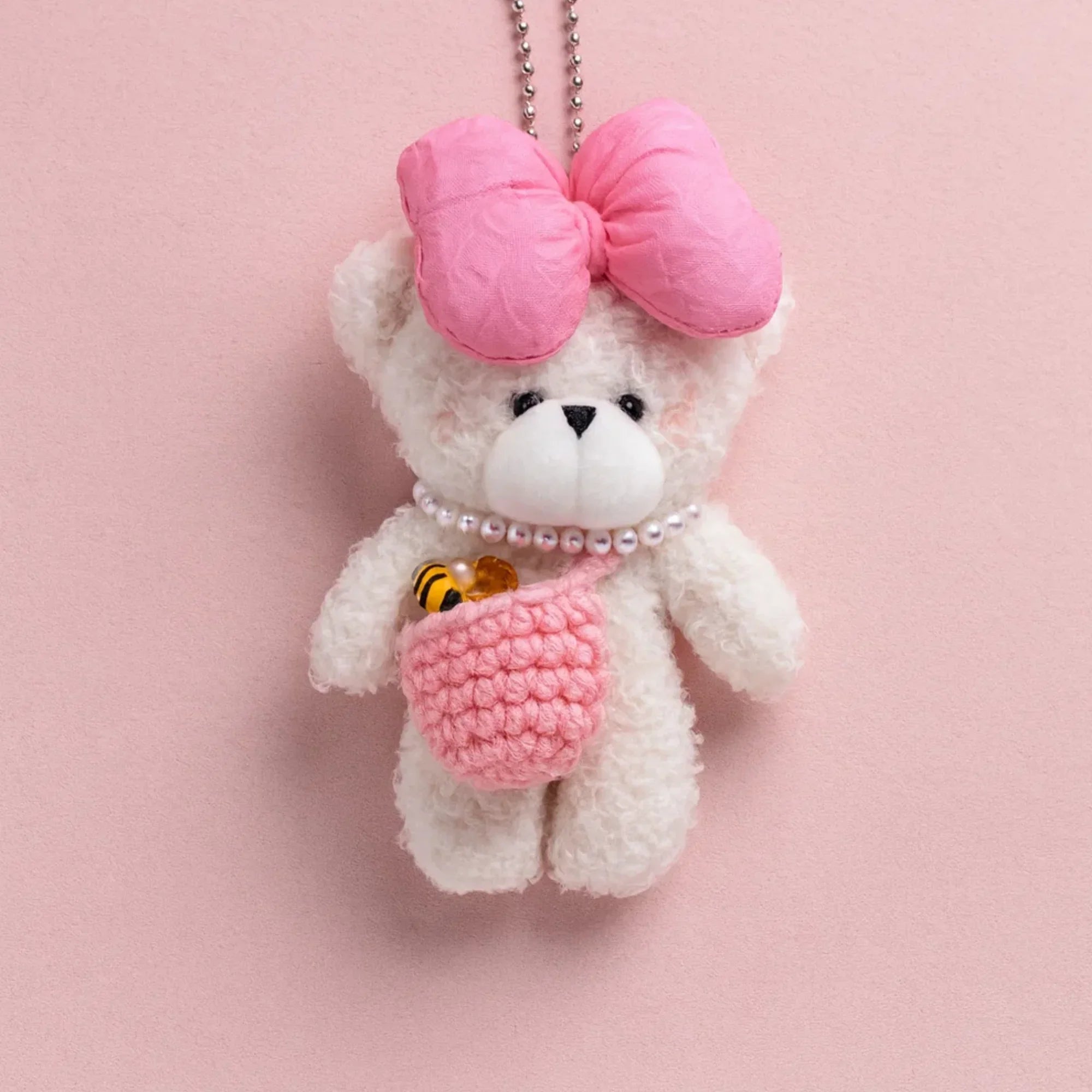 Pearl Plushie Keyring - Pink