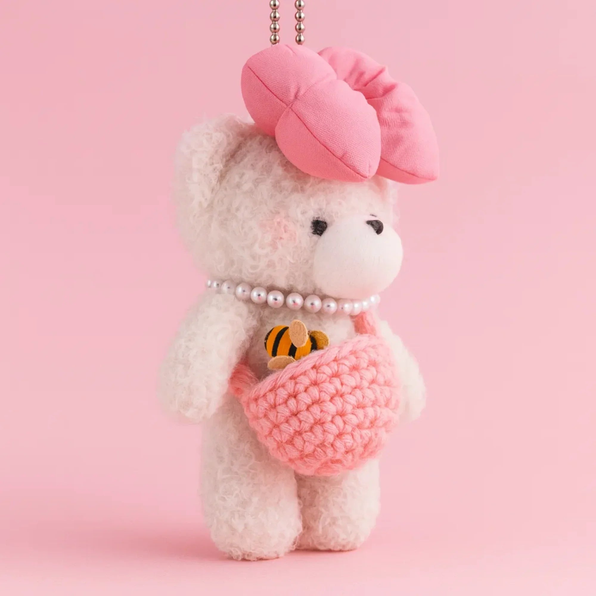 Pearl Plushie Keyring - Pink