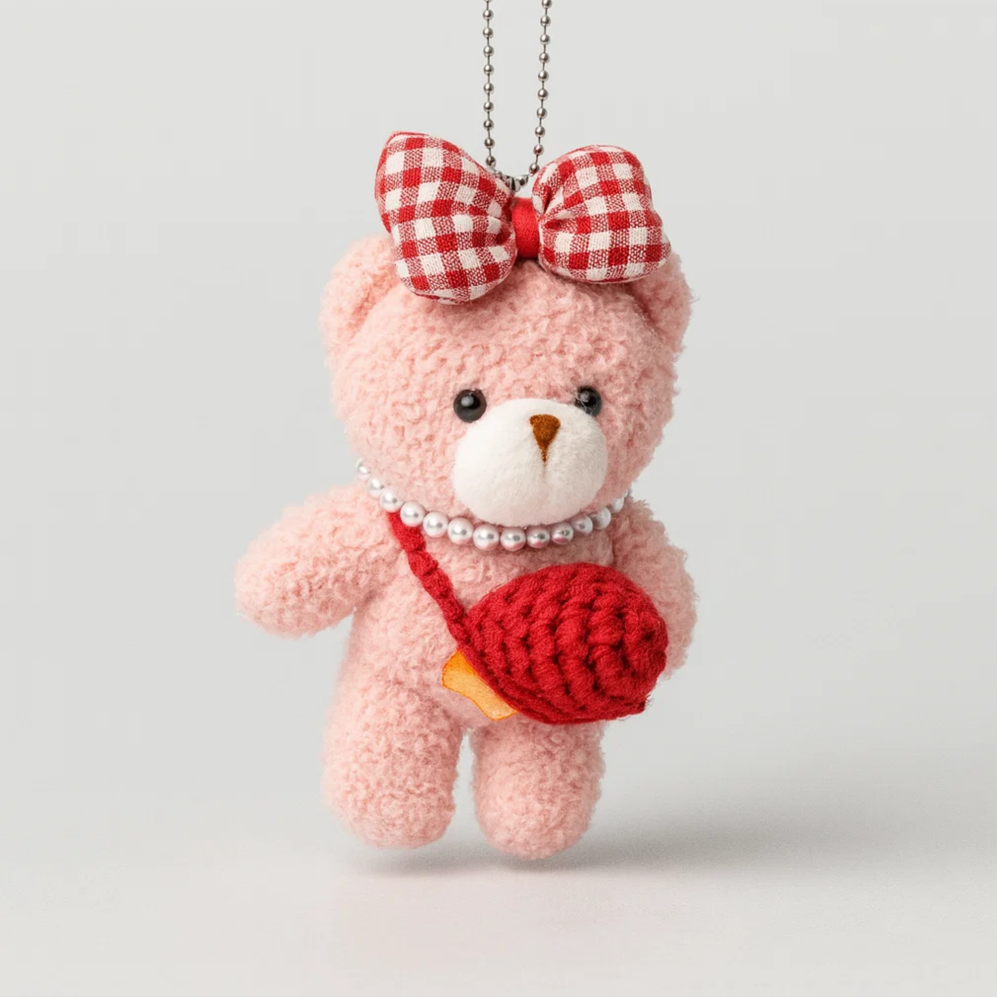 Pearl Plushie Keyring - Red