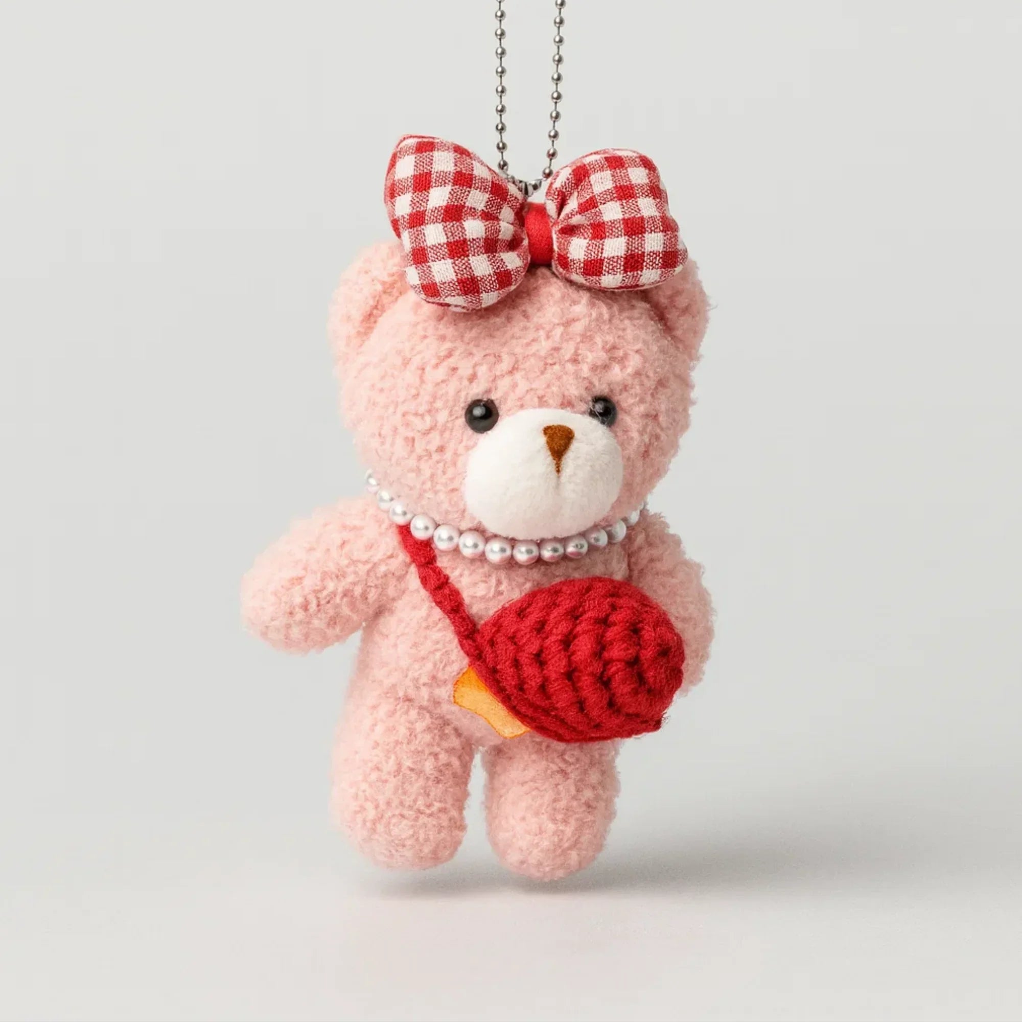 Pearl Plushie Keyring - Red