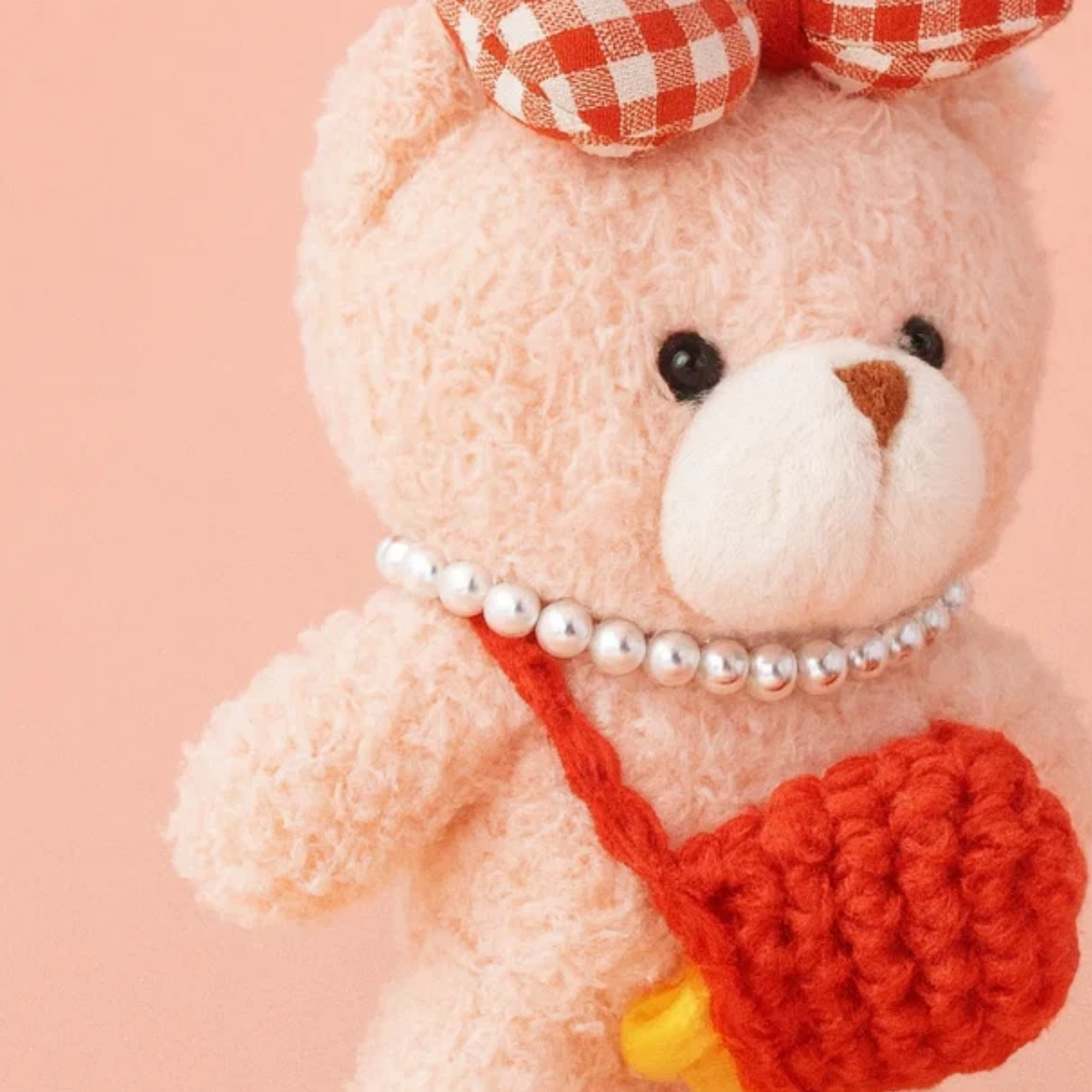 Pearl Plushie Keyring - Red