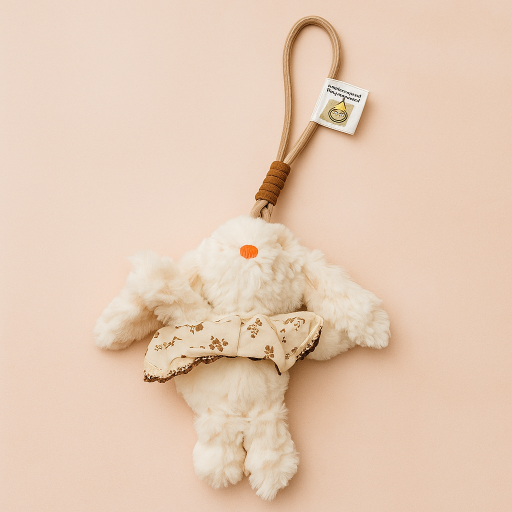 Brown Dress Bunny Plushie Keyring