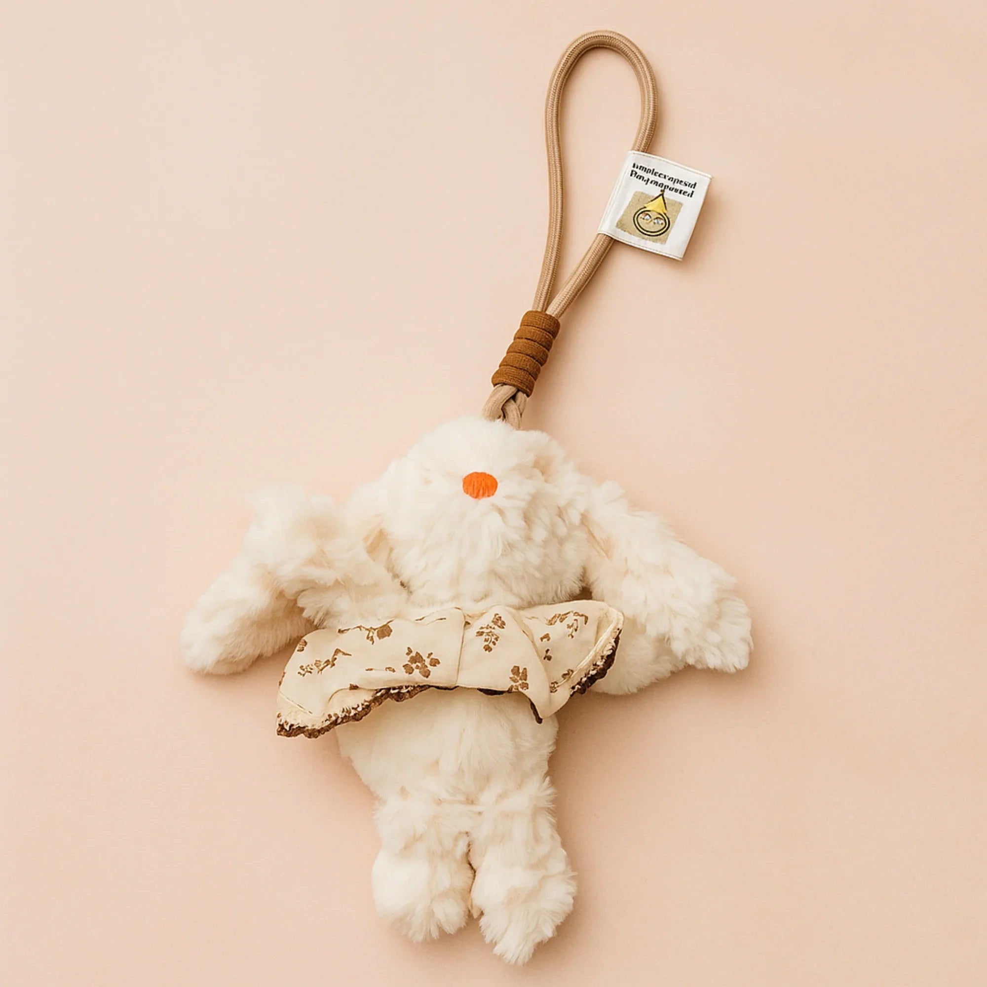 Brown Dress Bunny Plushie Keyring
