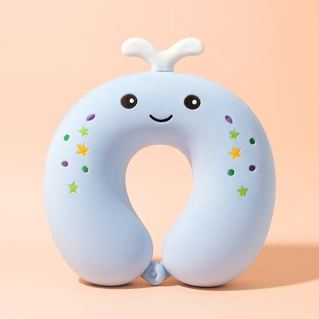Whale with colorful Freckles Neck Pillow (Memory Foam)