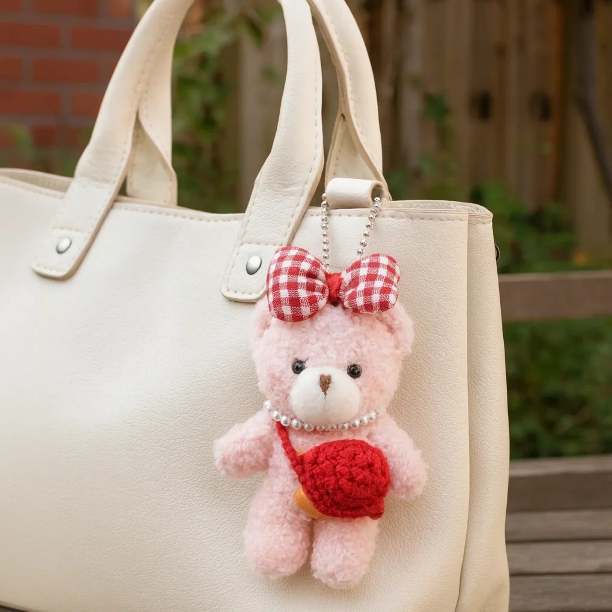 Pearl Plushie Keyring - Red